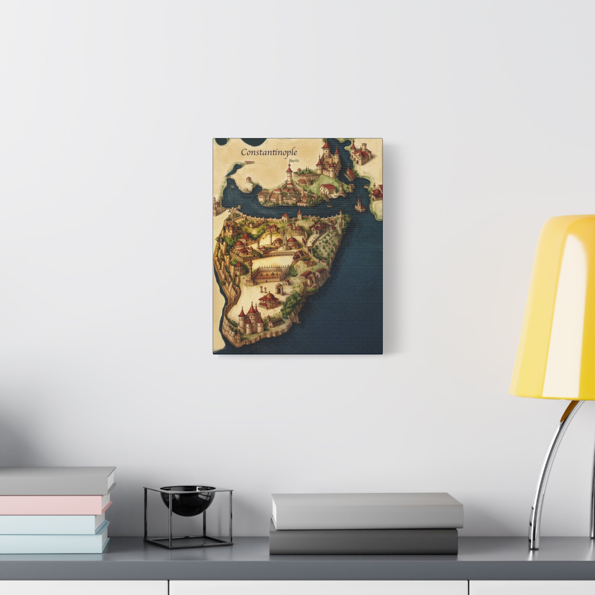Constantinople Vintage Map Matte Canvas Print — Stretched 1.25"
