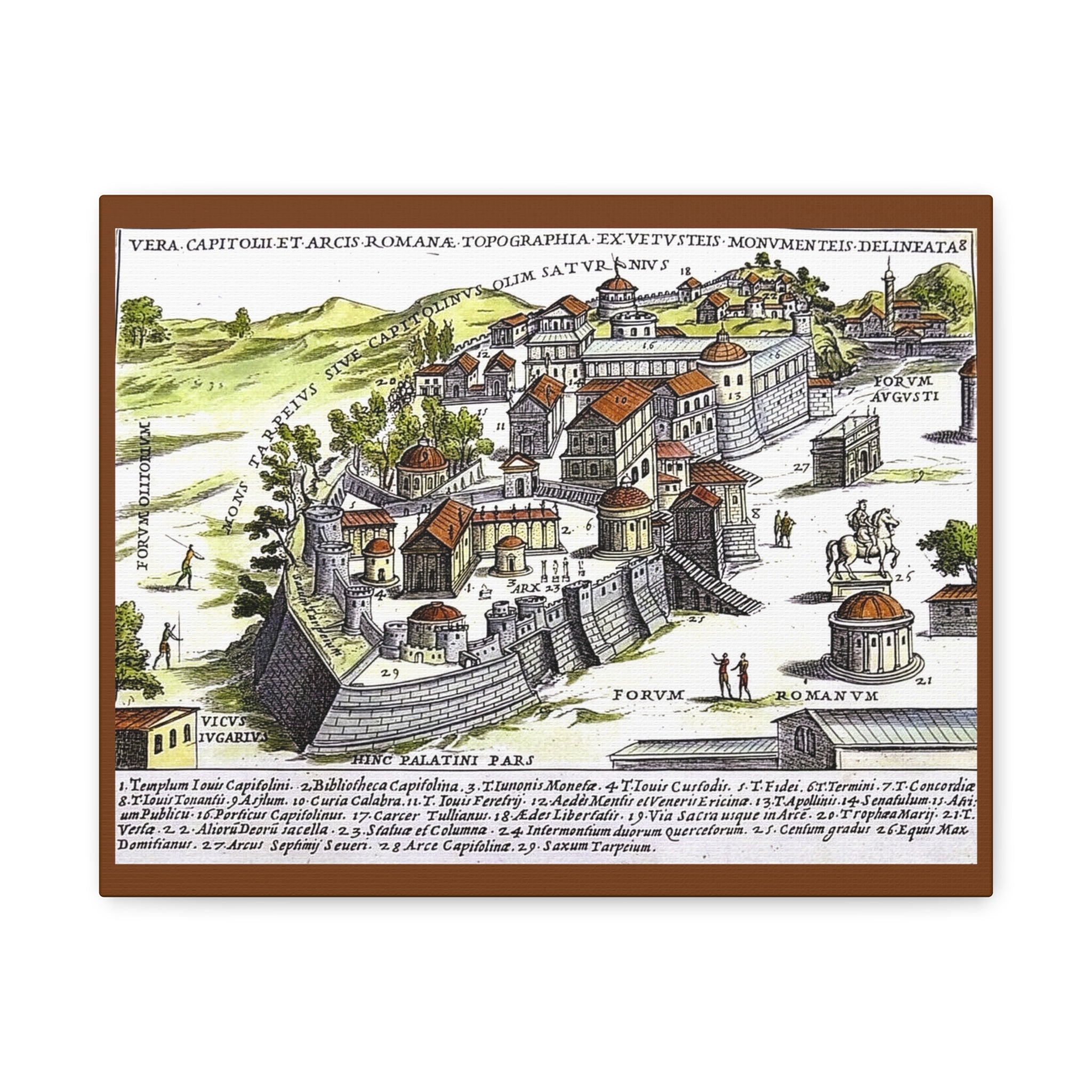 Capitoline Hill & Roman Forum, Ancient Rome Map Matte Canvas