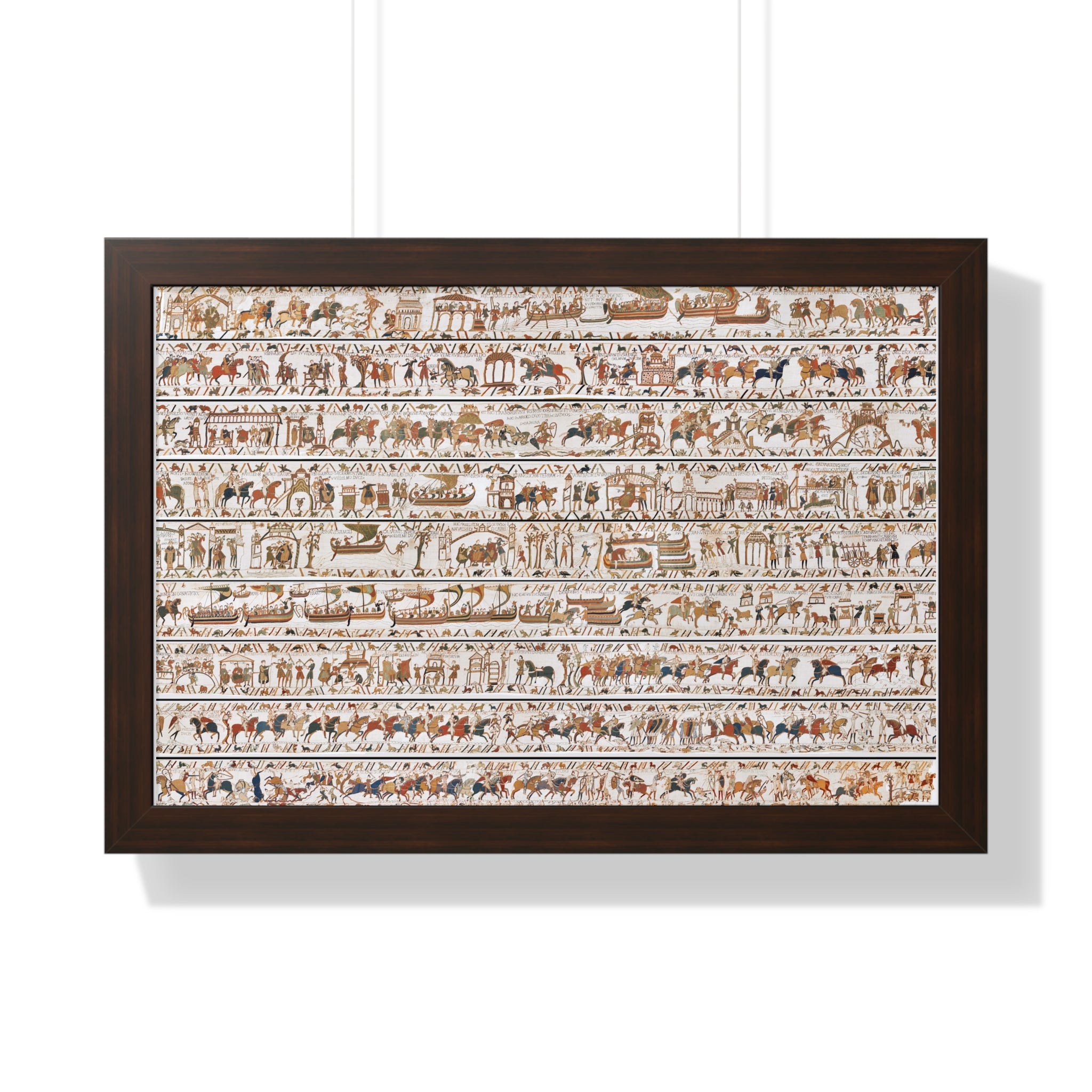 The Bayeux Tapestry (Complete Panorama) Framed Art Poster | Illustration of Norman Conquest Print