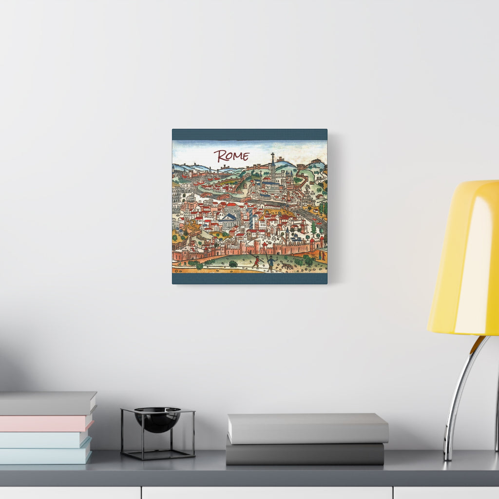 Renaissance Bird's-Eye Map of Rome Matte Canvas