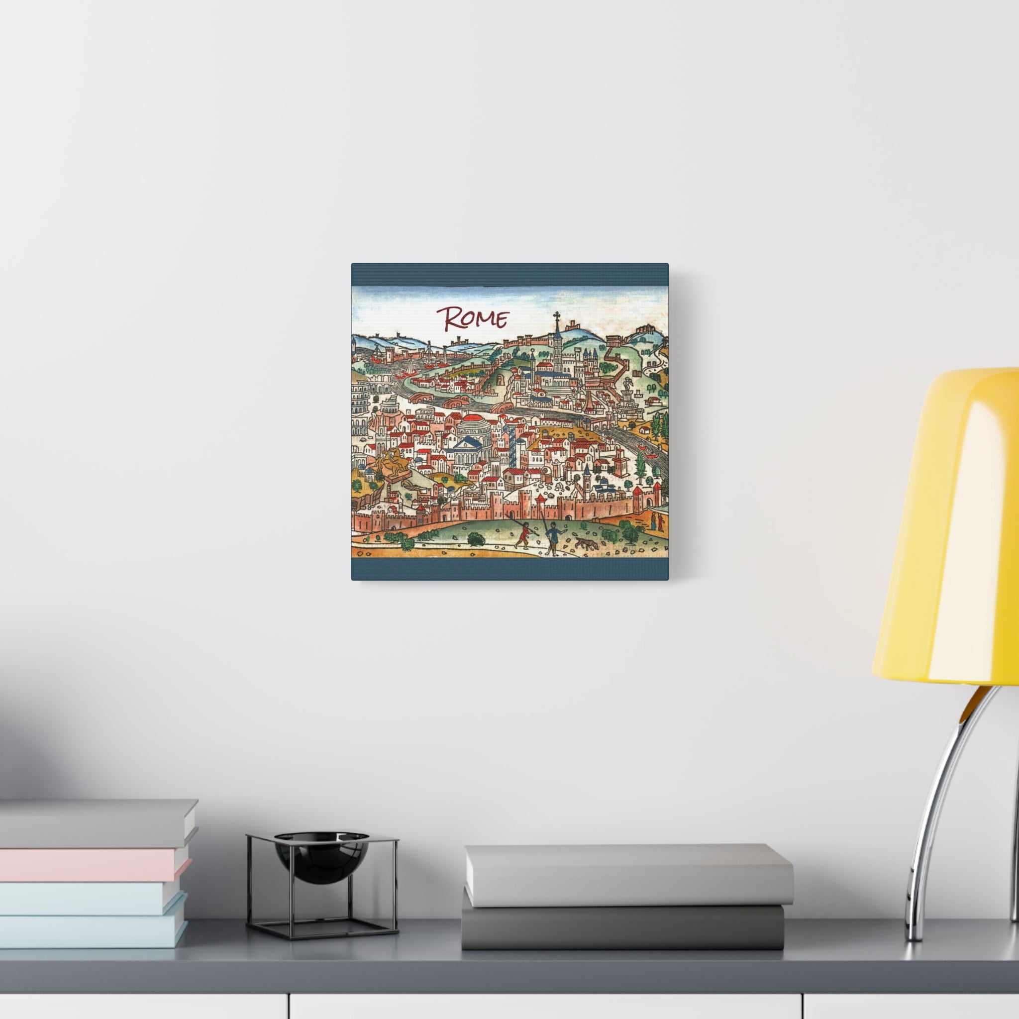 Renaissance Bird's-Eye Map of Rome Matte Canvas