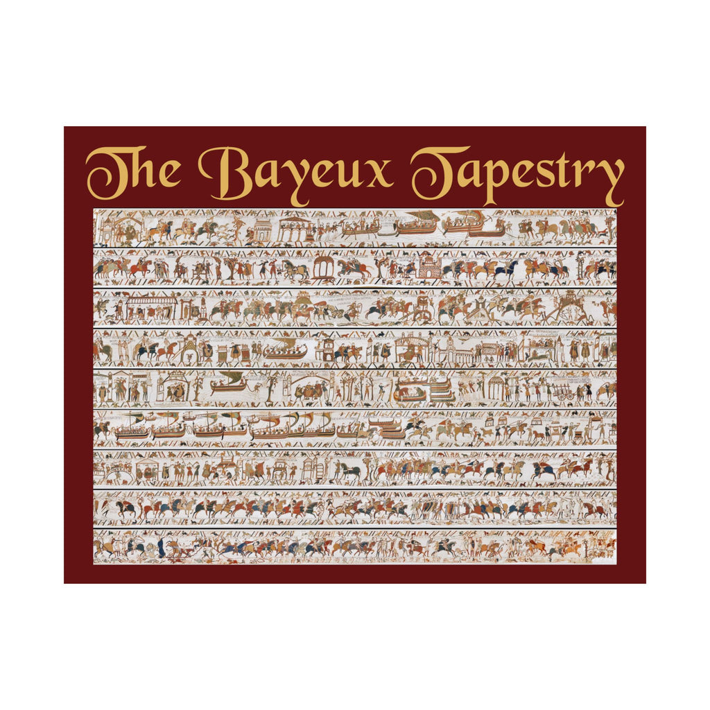 Bayeux Tapestry Continuous Scene Satin Poster | Medieval Norman Conquest Wall Art