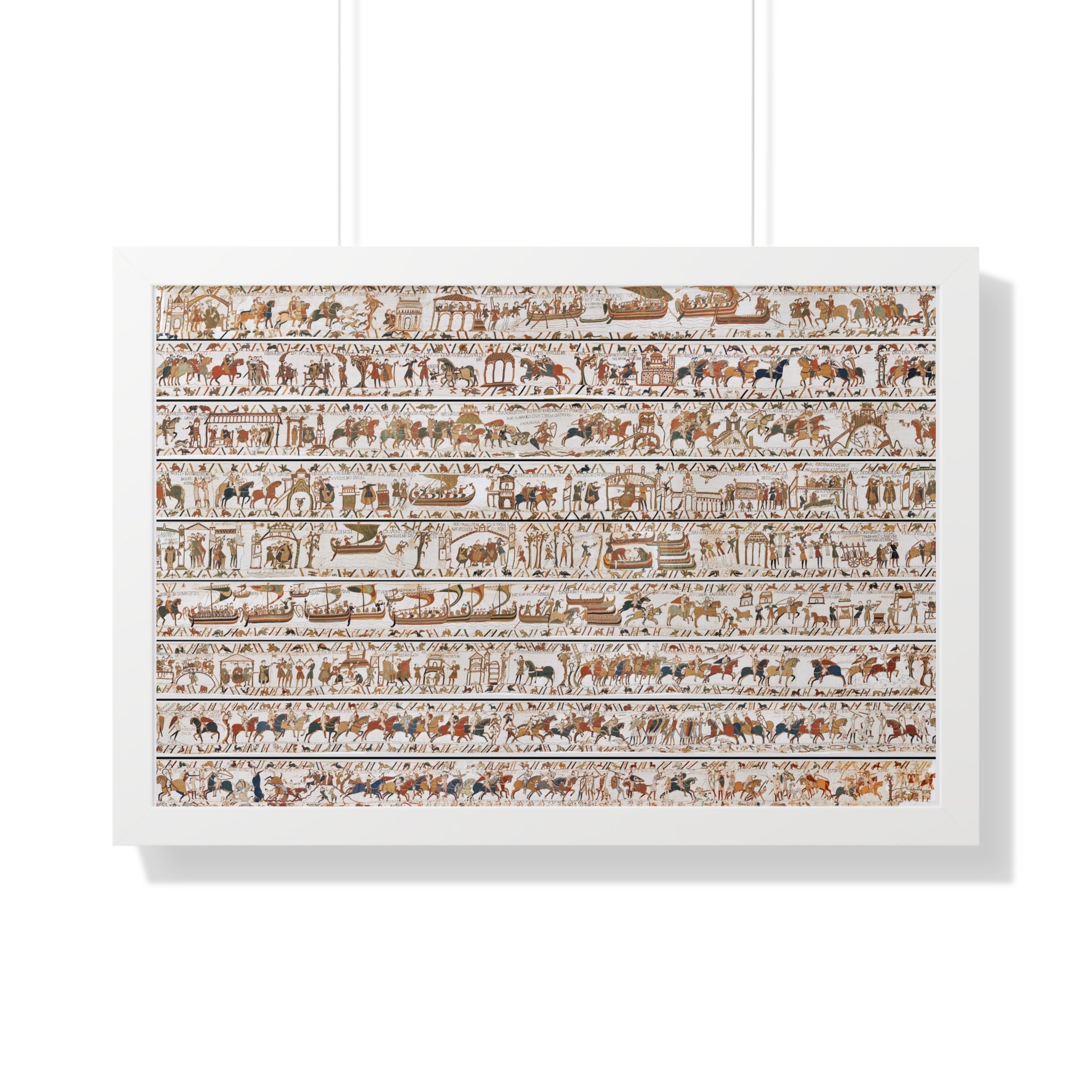 The Bayeux Tapestry (Complete Panorama) Framed Art Poster | Illustration of Norman Conquest Print
