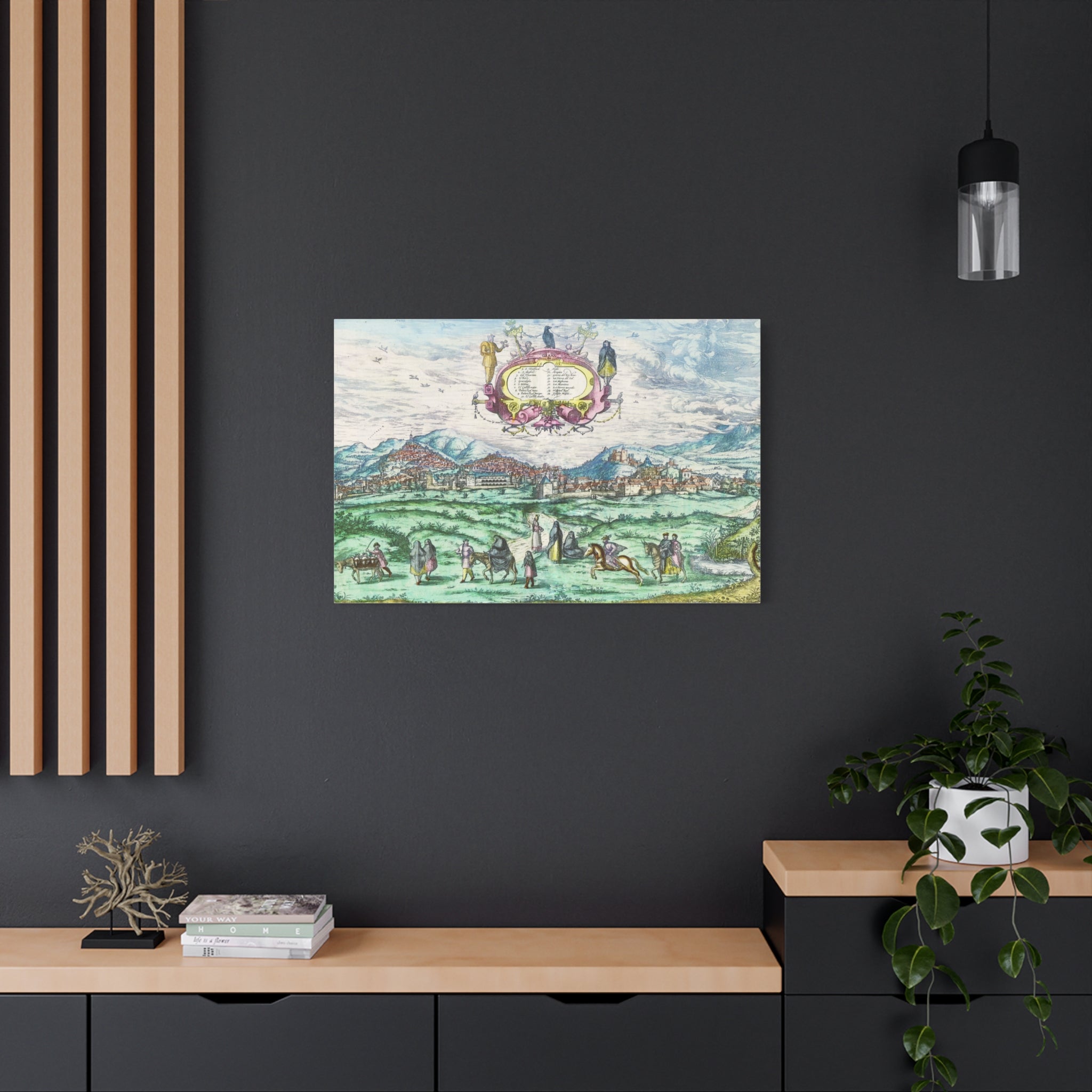 Granada Hand-Colored City View Matte Canvas