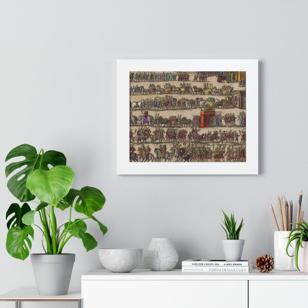 Roman Triumph Procession Framed Poster | Hand-Colored Engraving Print