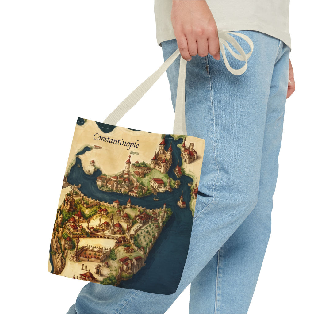 Constantinople Map Tote Bag — Vintage Cityscape All-Over Print