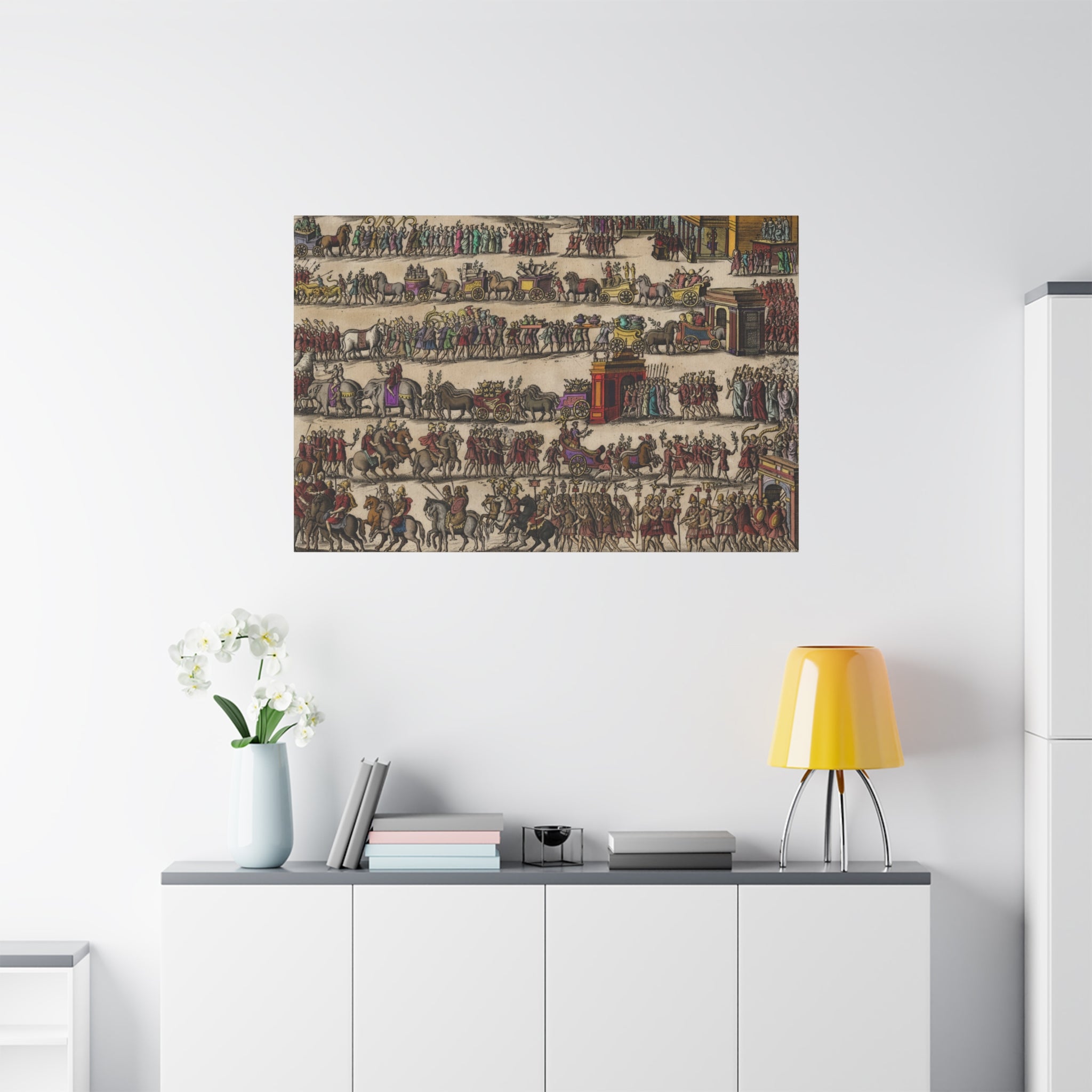 Roman Triumphal Procession Matte Stretched Canvas | Classical Antiquity Wall Art
