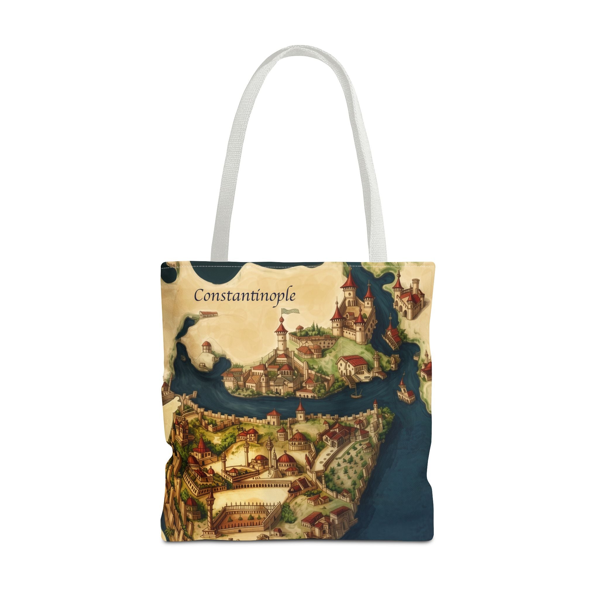 Constantinople Map Tote Bag — Vintage Cityscape All-Over Print