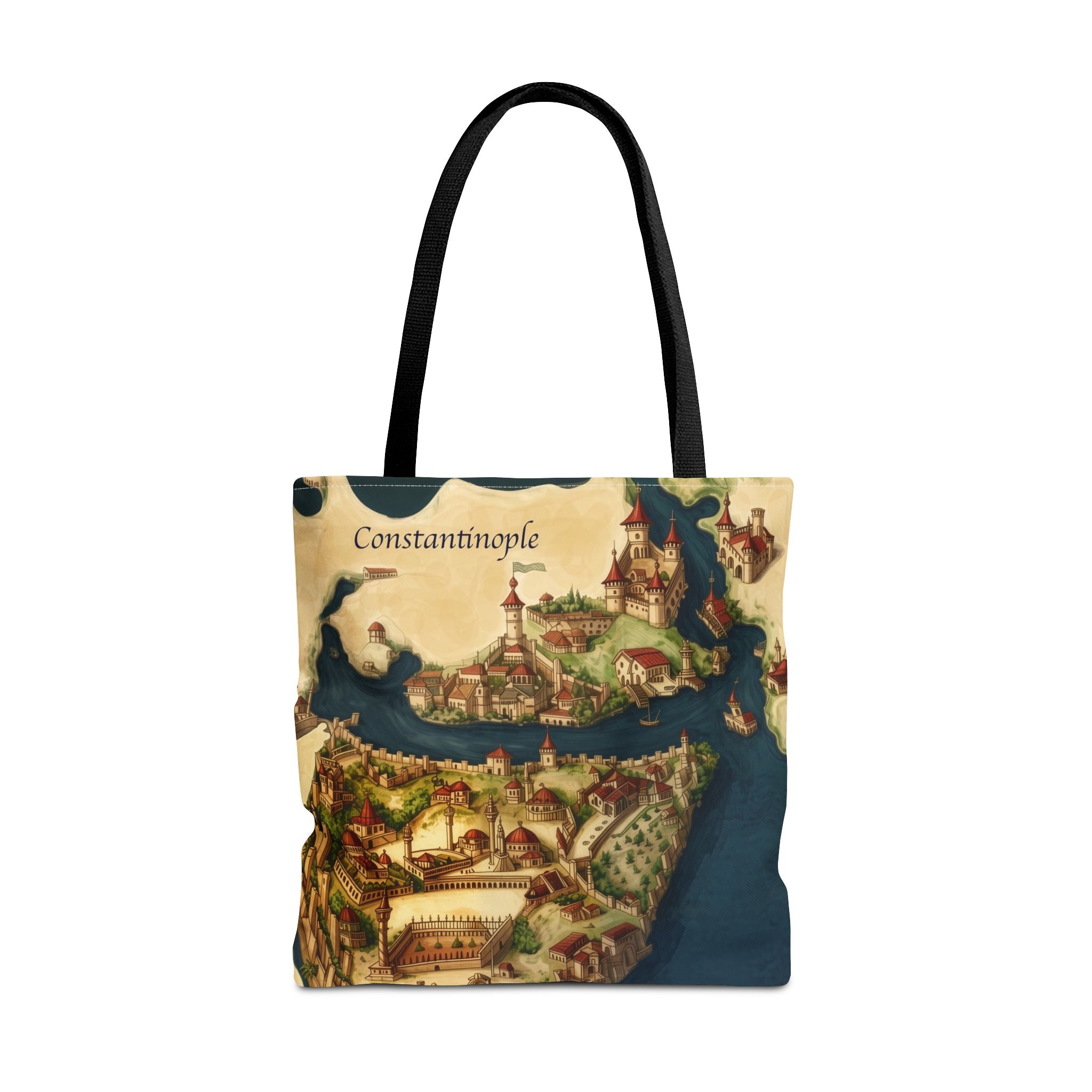 Constantinople Map Tote Bag — Vintage Cityscape All-Over Print