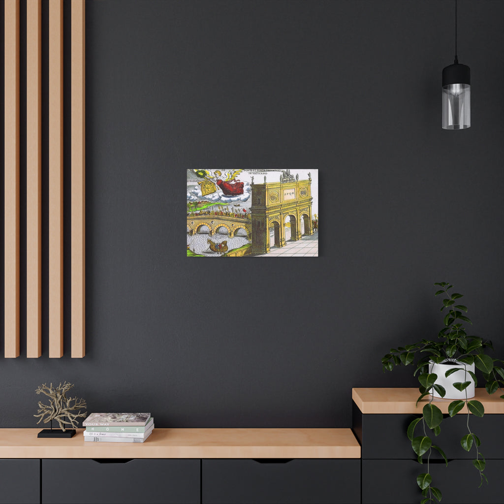 Ancient Rome Arch Illustration Matte Canvas