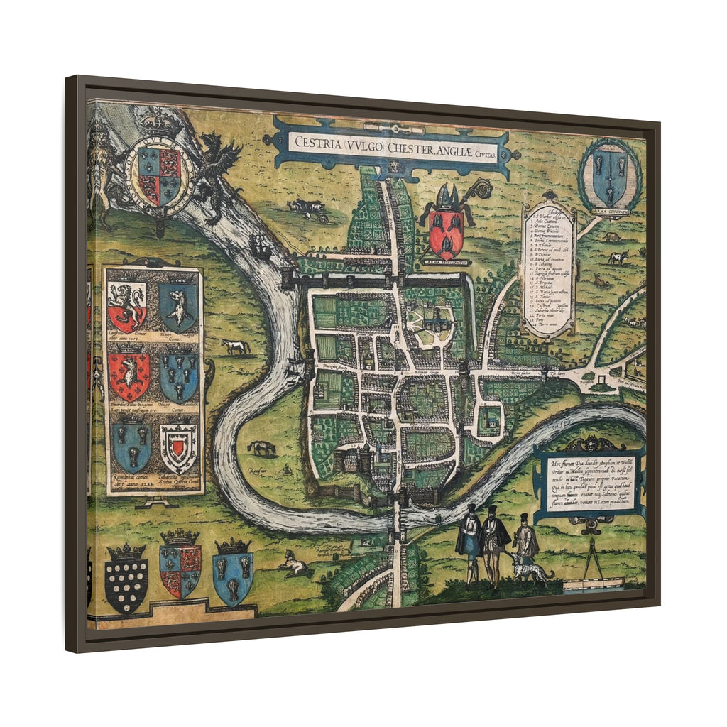 Chester, England by Braun and Hogenberg Framed Canvas Art Print