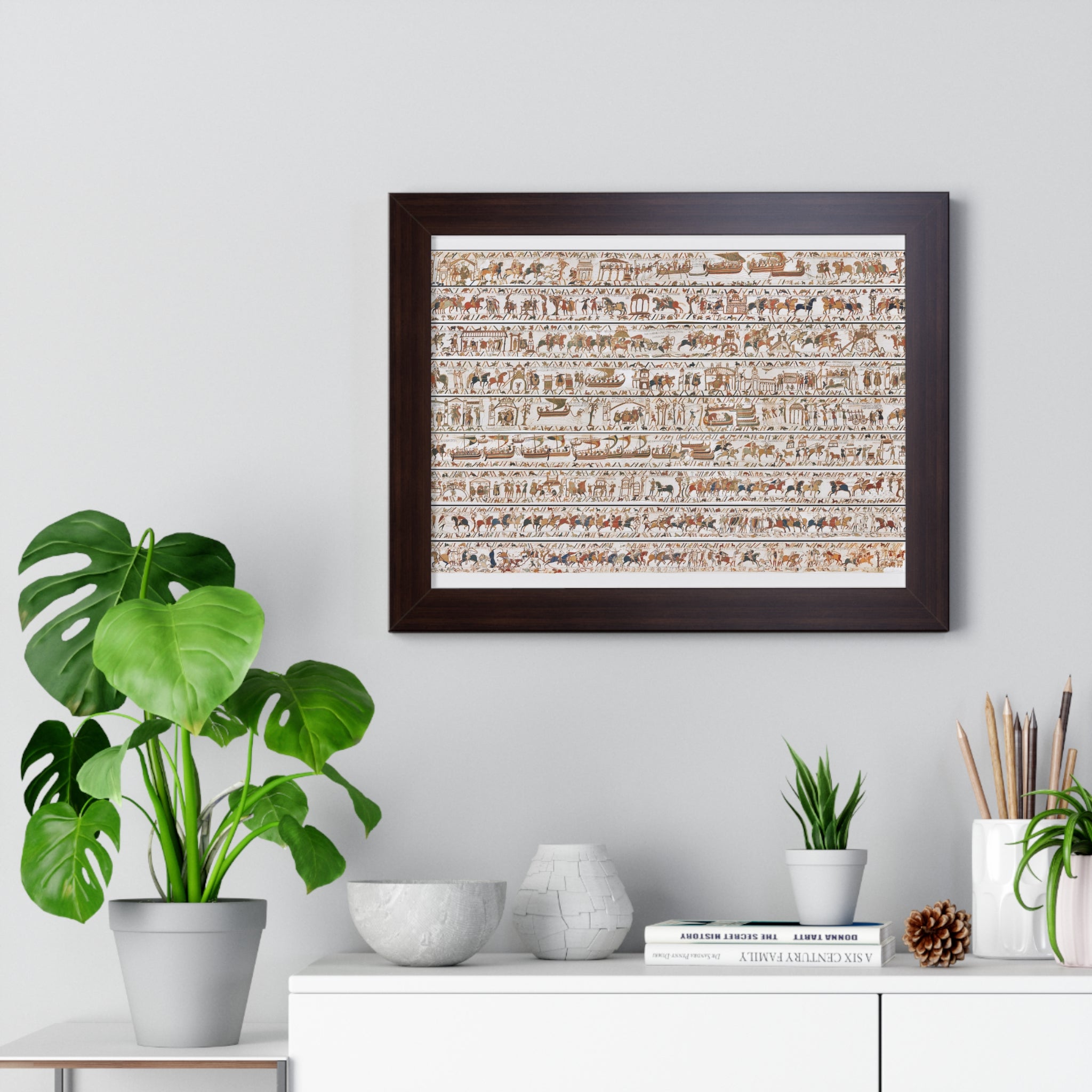 The Bayeux Tapestry (Complete Panorama) Framed Art Poster | Illustration of Norman Conquest Print