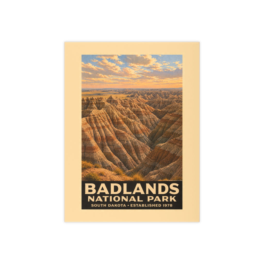 Badlands National Park Ceramic Photo Tile — Scenic Landscape Keepsake