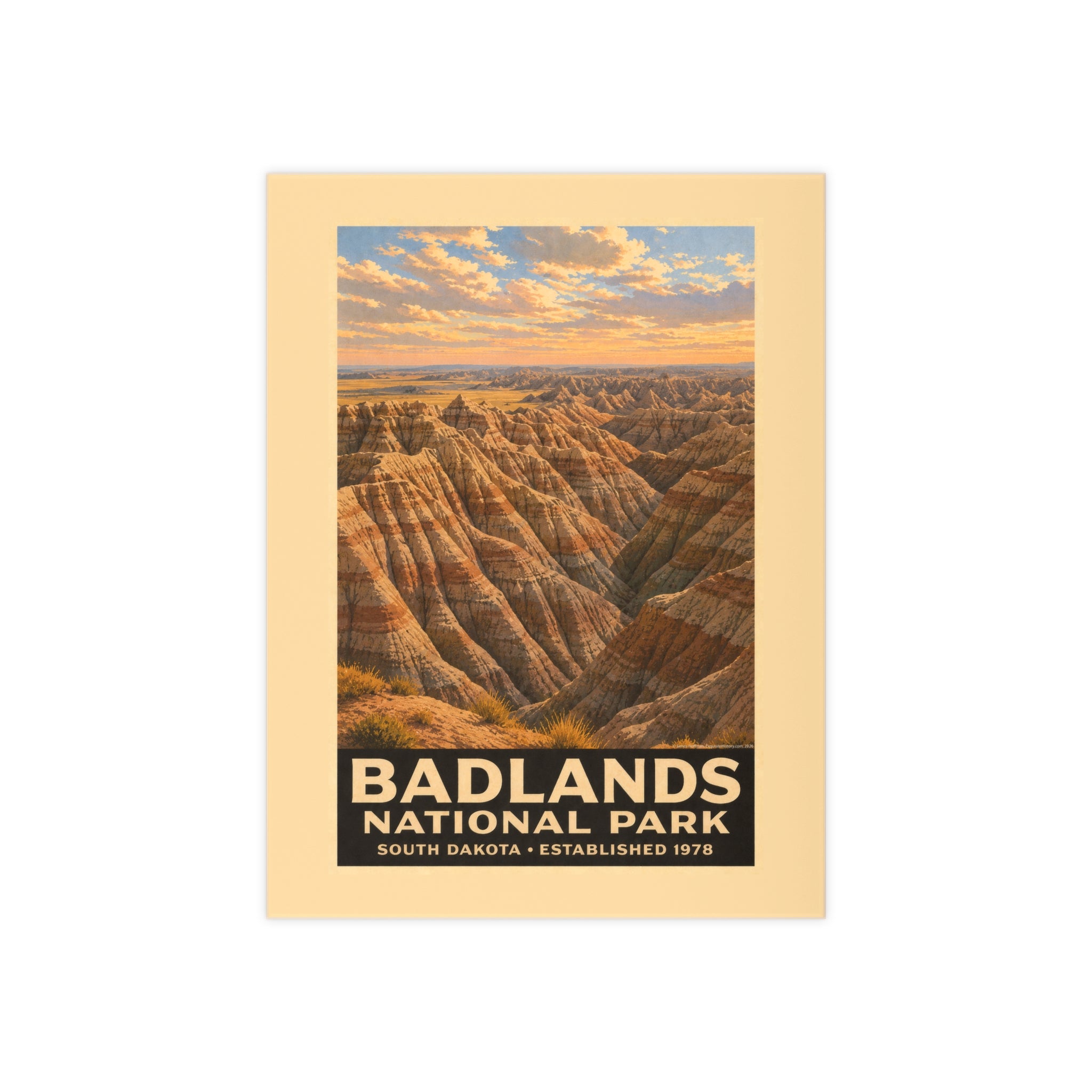 Badlands National Park Ceramic Photo Tile — Scenic Landscape Keepsake