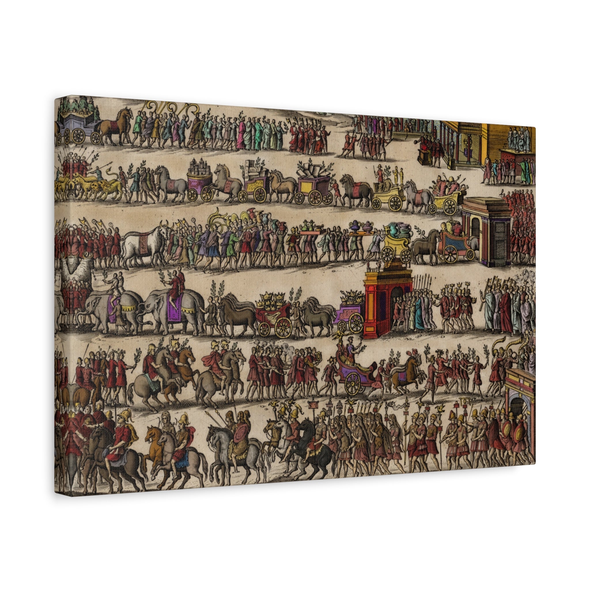 Roman Triumphal Procession Matte Stretched Canvas | Classical Antiquity Wall Art