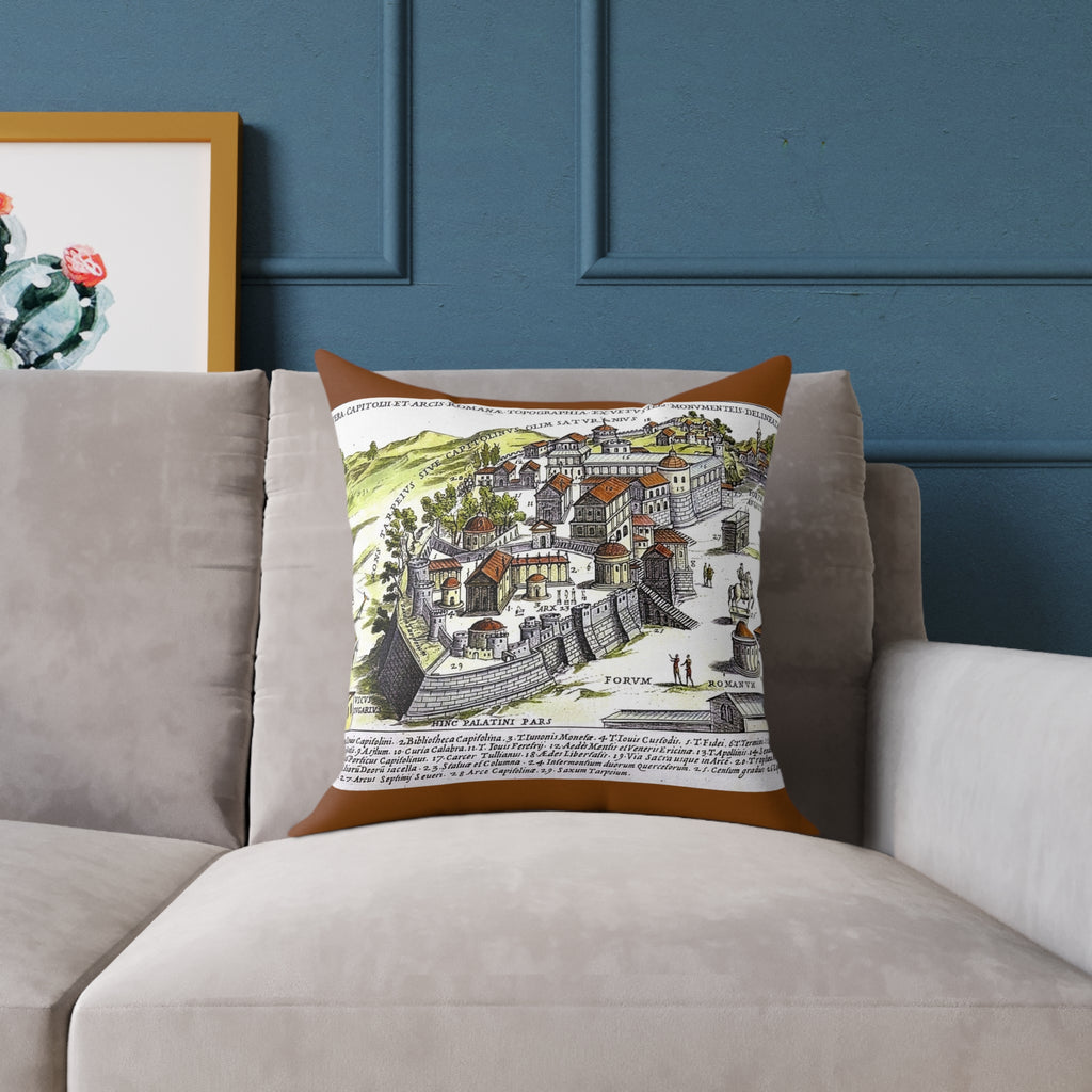 Capitoline Hill & Roman Forum, Ancient Rome Map Pillow | Ancient Rome Throw Pillow