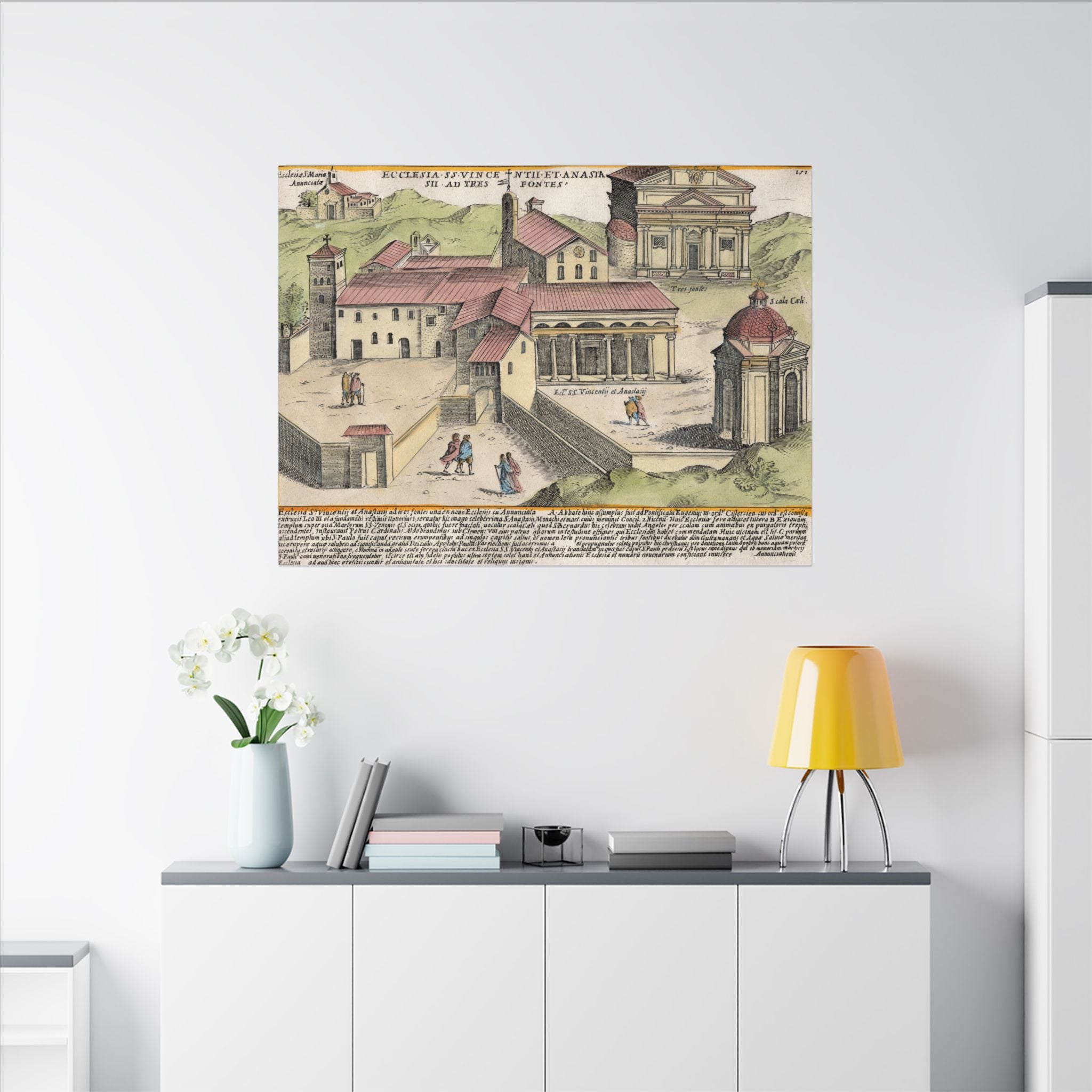 The Church of Saints Vincent and Anastasius at the Three Fountains Historic Canvas Wall Art
