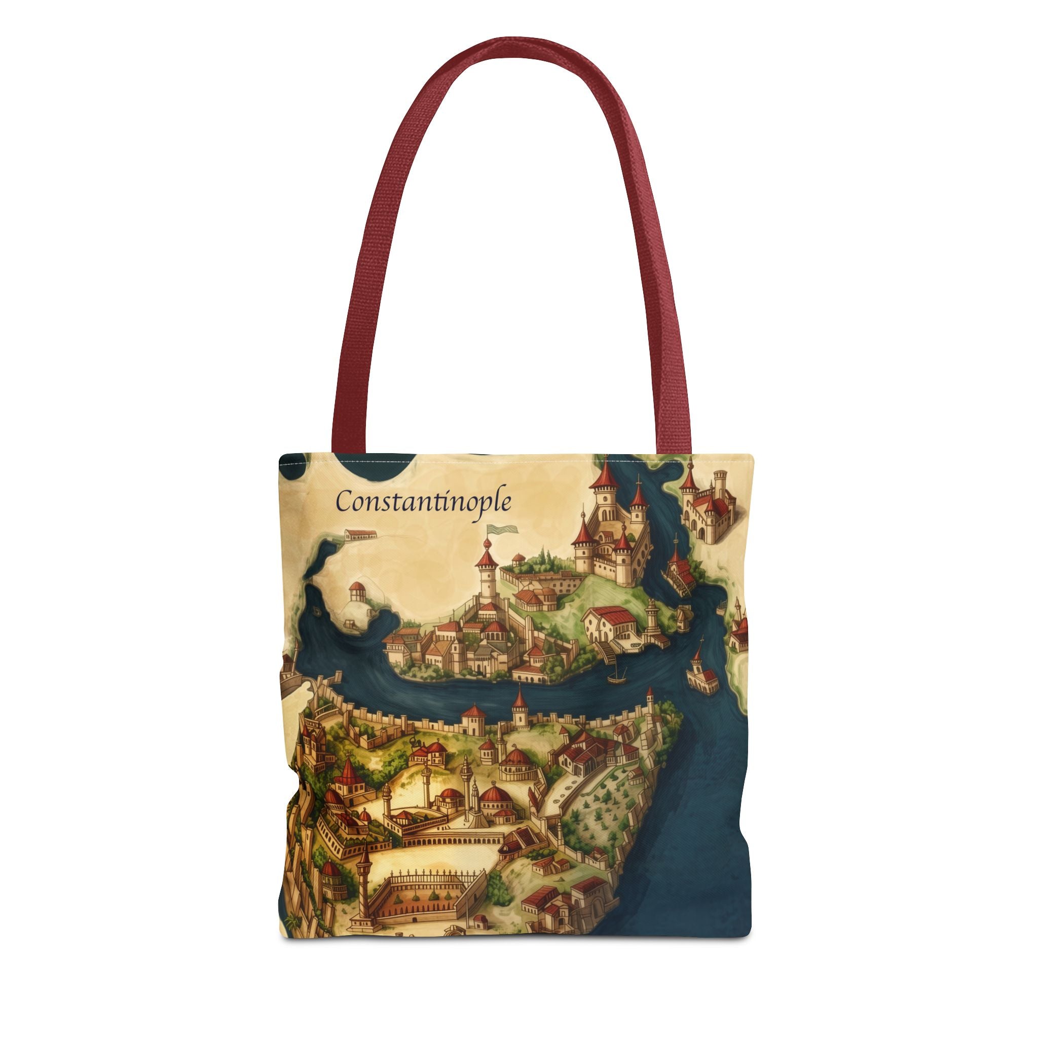 Constantinople Map Tote Bag — Vintage Cityscape All-Over Print