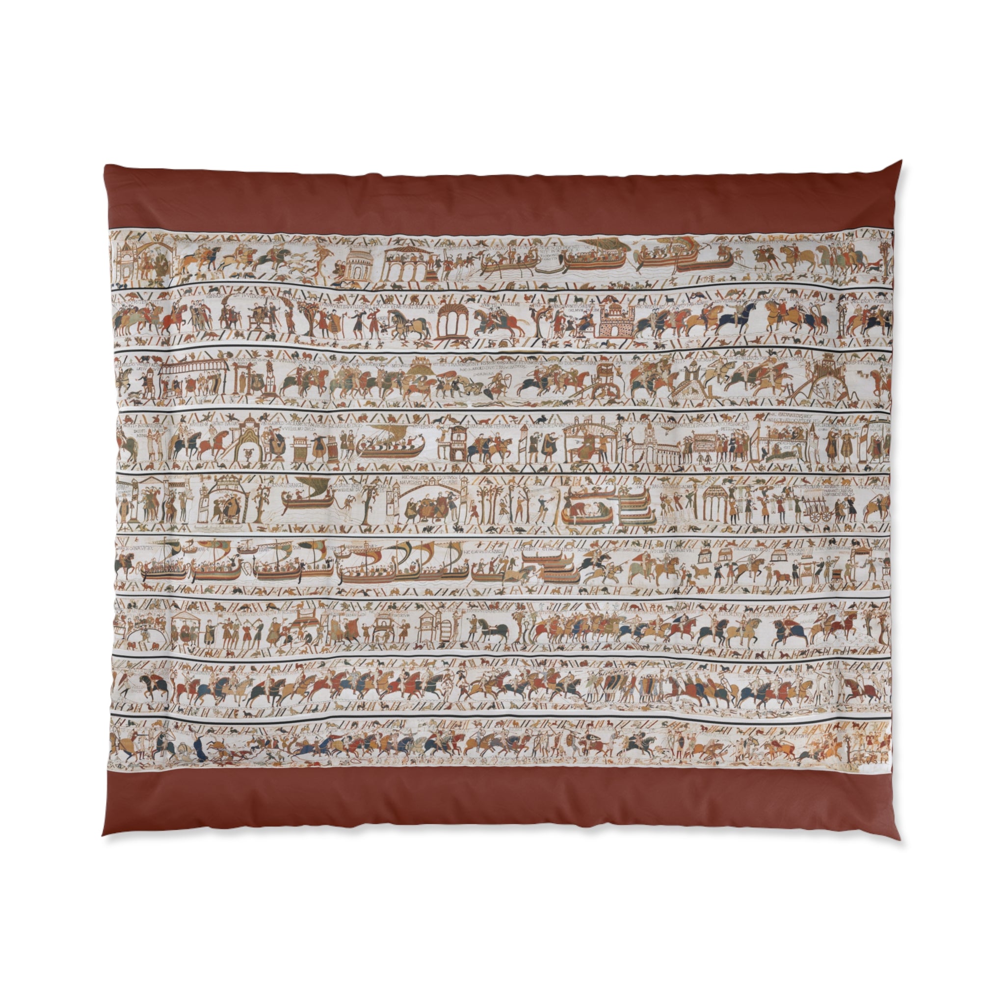 Bayeux Tapestry Panorama Comforter | Medieval Battle of Hastings Chronicle