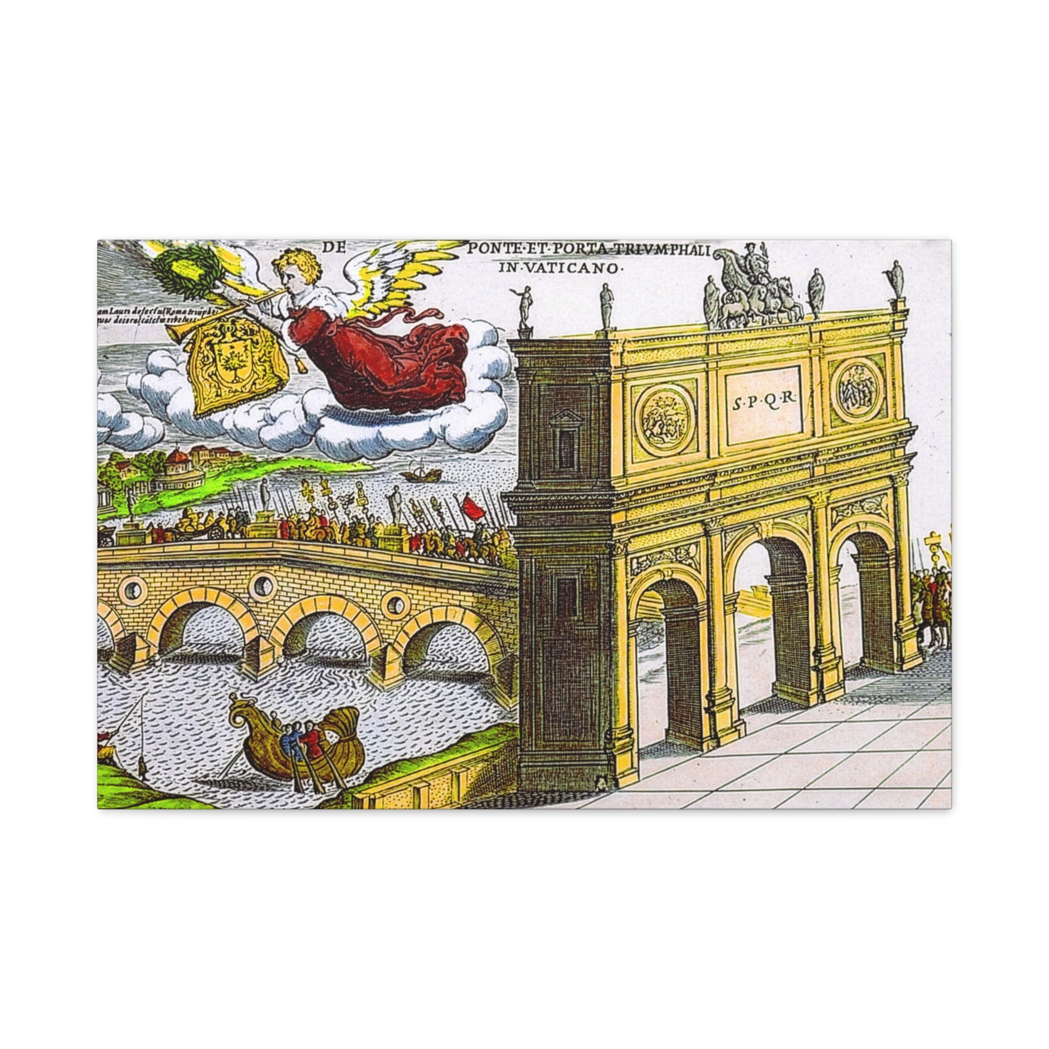 Ancient Rome Arch Illustration Matte Canvas