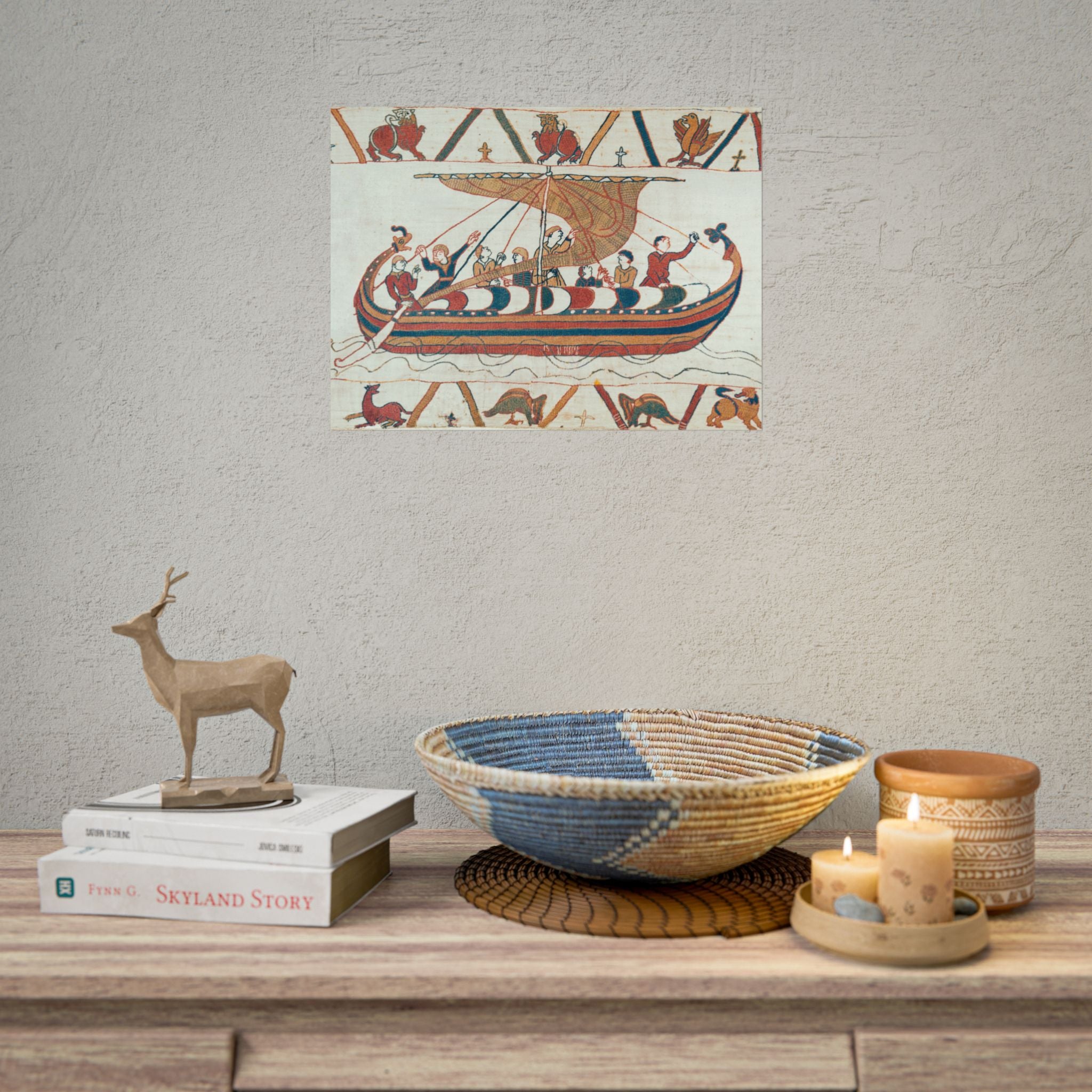 Bayeux Tapestry Norman Longship Rolled Poster | Nautical Historical Artwork