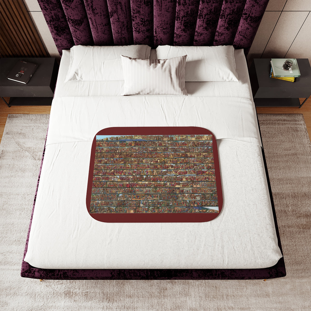 Sherpa Blanket — Rustic Brick Wall Pattern Cozy Throw