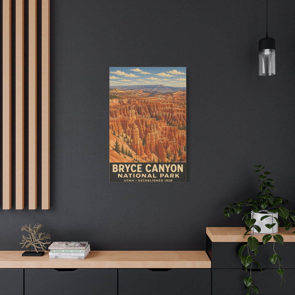 Bryce Canyon National Park Vintage Travel Poster Canvas