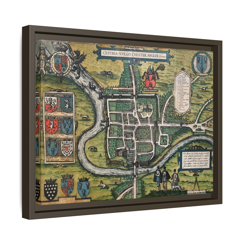 Chester, England by Braun and Hogenberg Framed Canvas Art Print