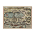 Tunis City Map Battle Scene Jigsaw Puzzle with Tin — Historic Harbor Illustration