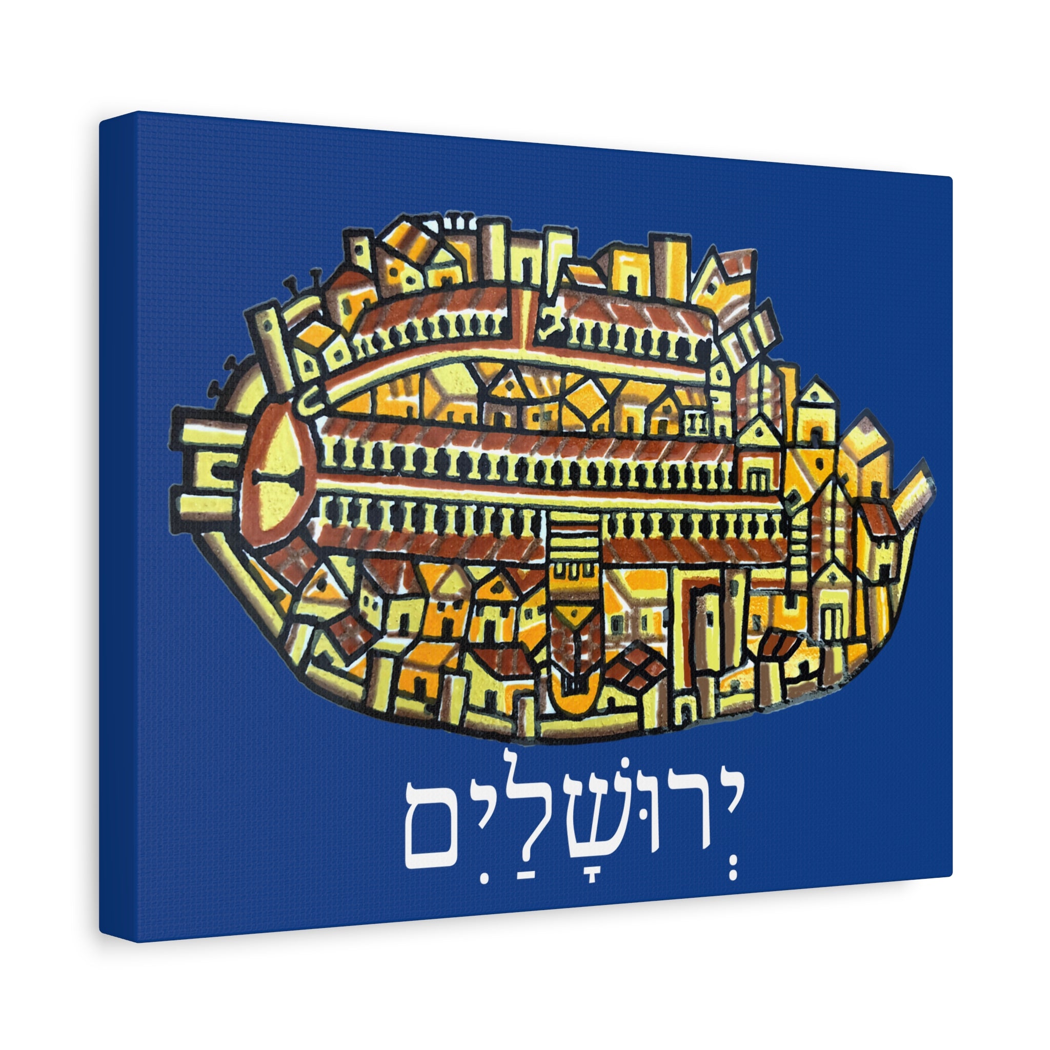 Jerusalem Madaba Map Stretched Canvas Art