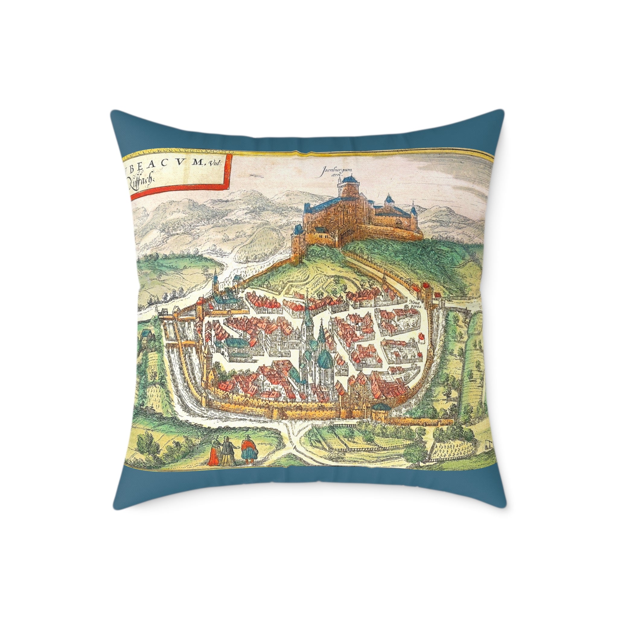 Rouffach Alsace Vintage Cityprint Pillow