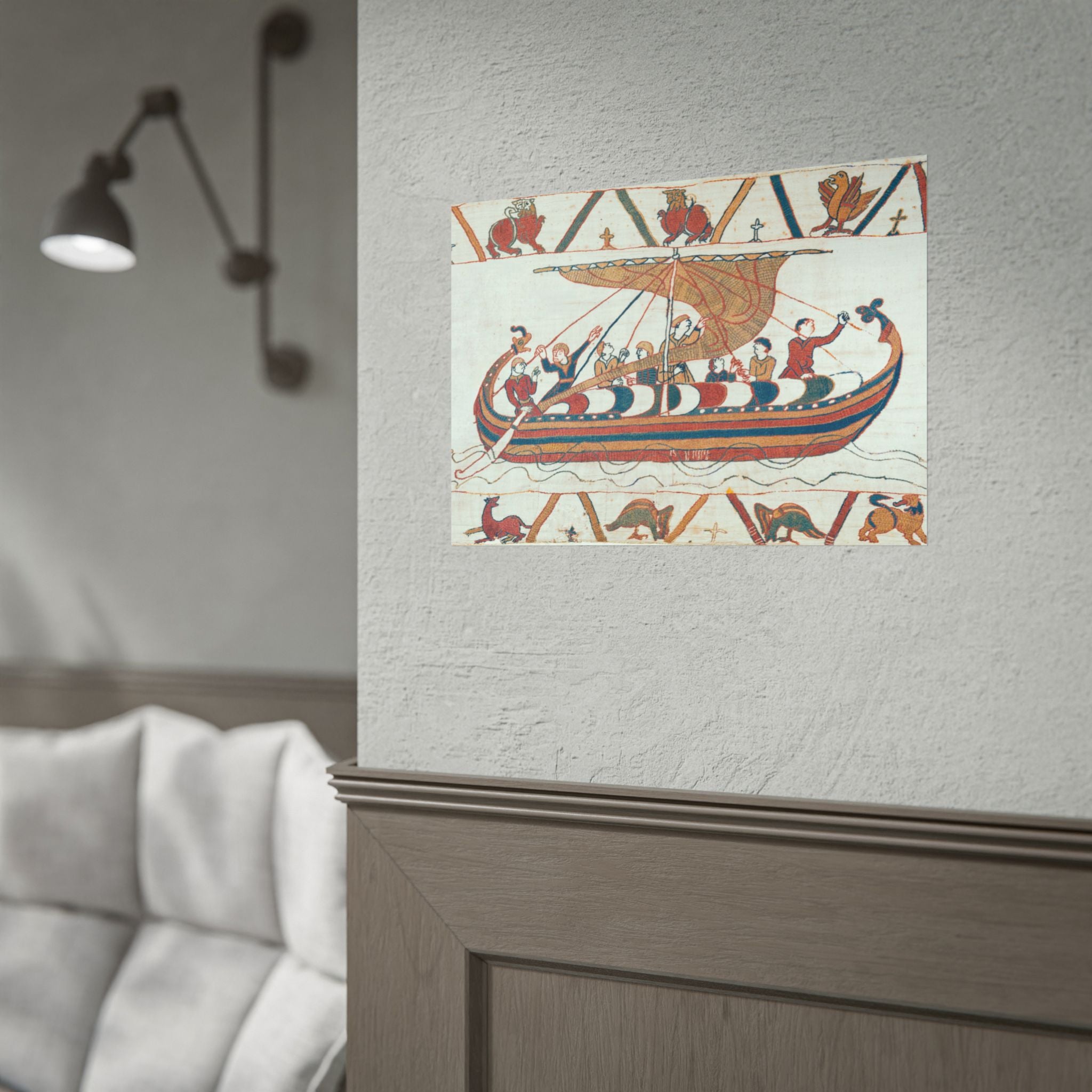Bayeux Tapestry Norman Longship Rolled Poster | Nautical Historical Artwork