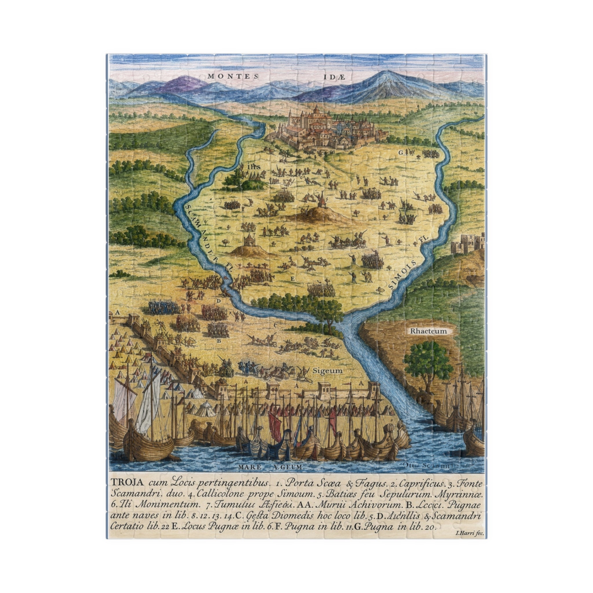 City of Troy Historic Map Jigsaw Puzzle — Vintage Cartography 110/252/520-Piece