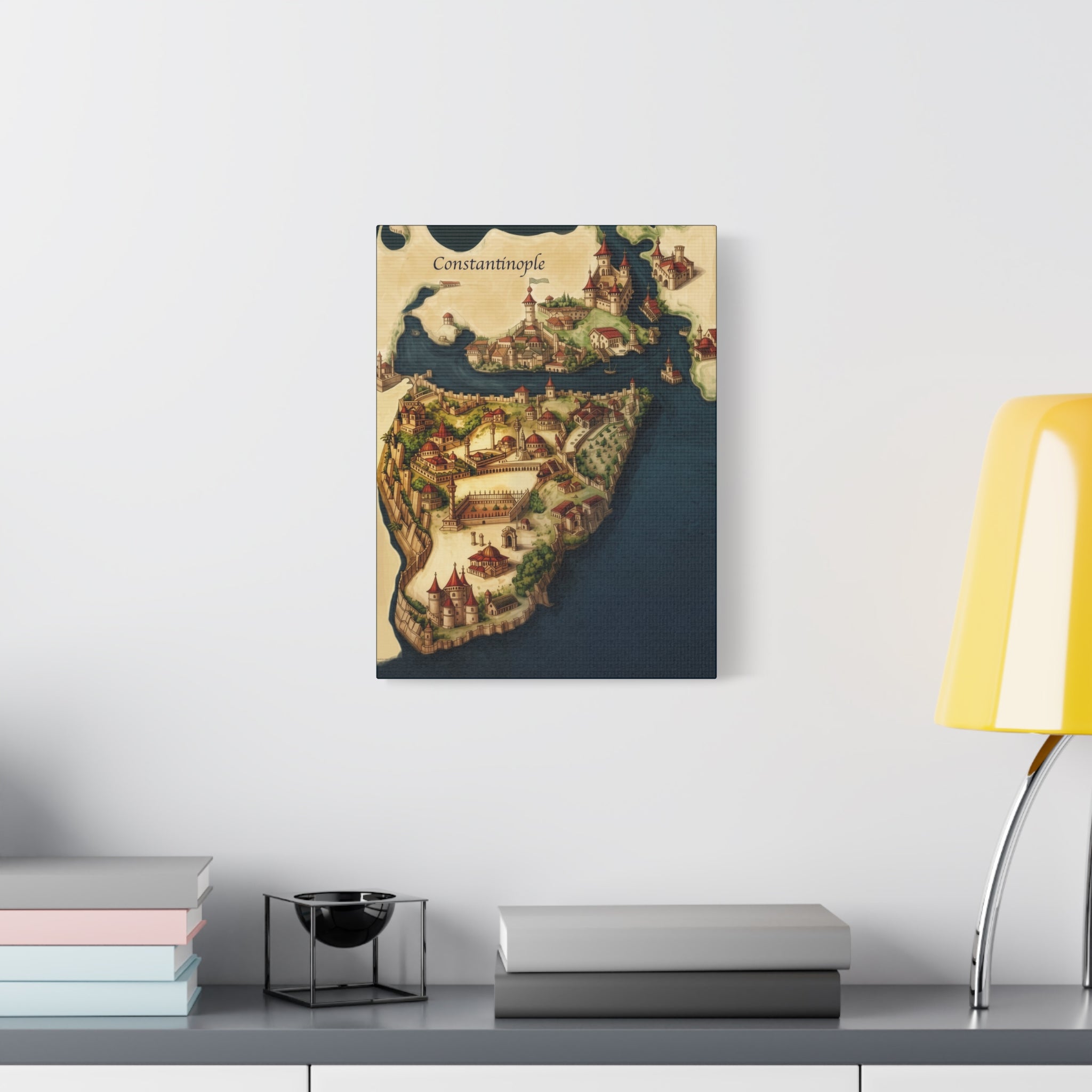 Constantinople Vintage Map Matte Canvas Print — Stretched 1.25"