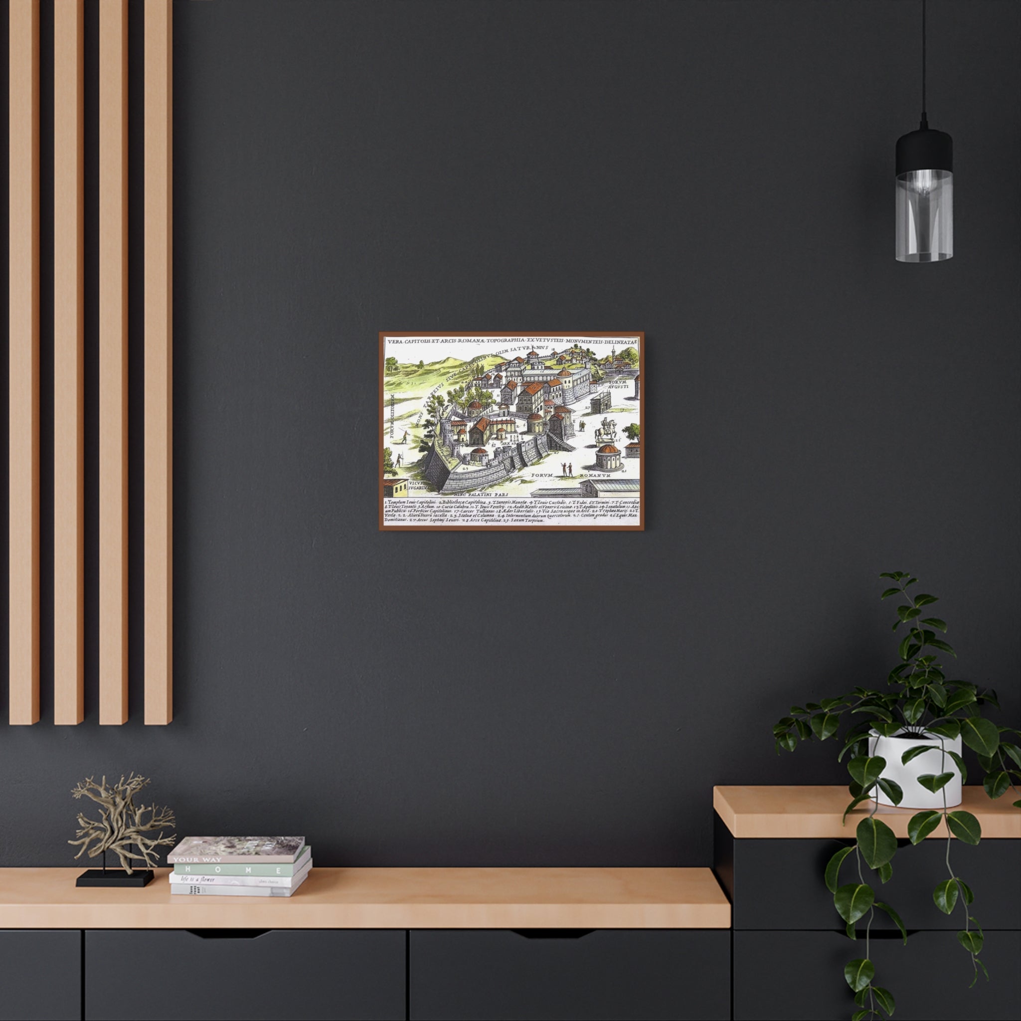 Capitoline Hill & Roman Forum, Ancient Rome Map Matte Canvas