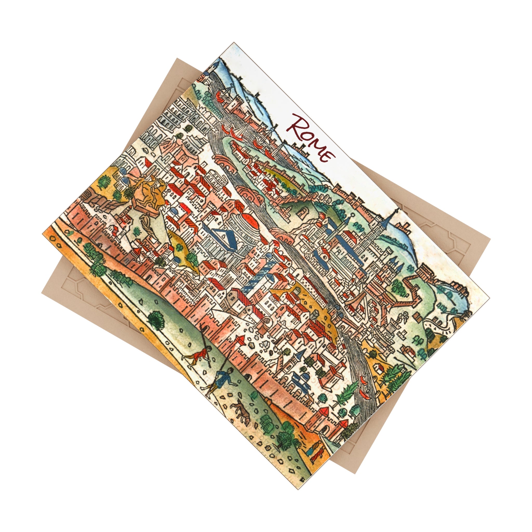 Rome (Roma) Antique-Style City View Print Ceramic Tile