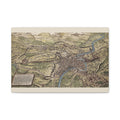 Antique City Map of Rome Matte Canvas Print — Vintage Stretched Wall Art