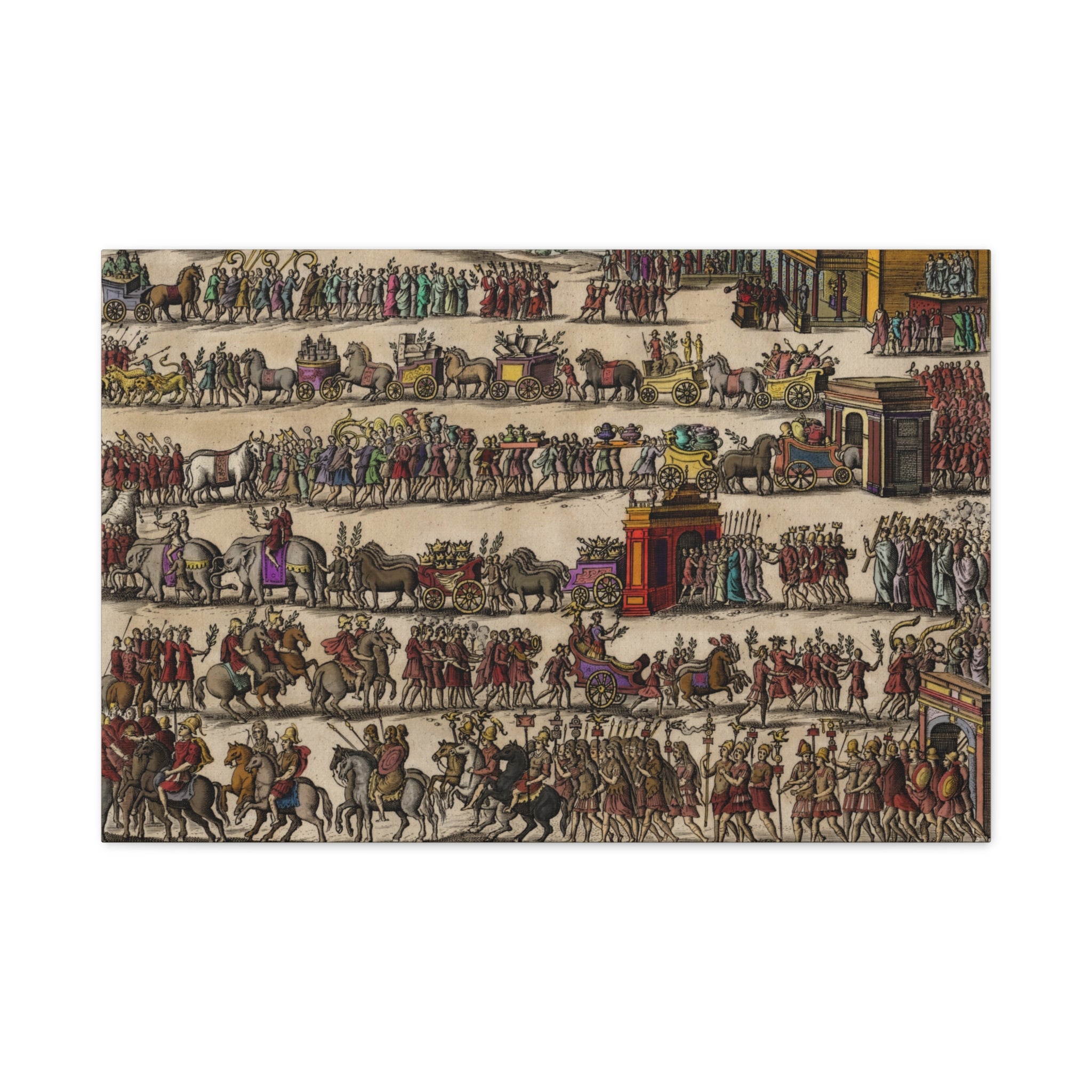 Roman Triumphal Procession Matte Stretched Canvas | Classical Antiquity Wall Art