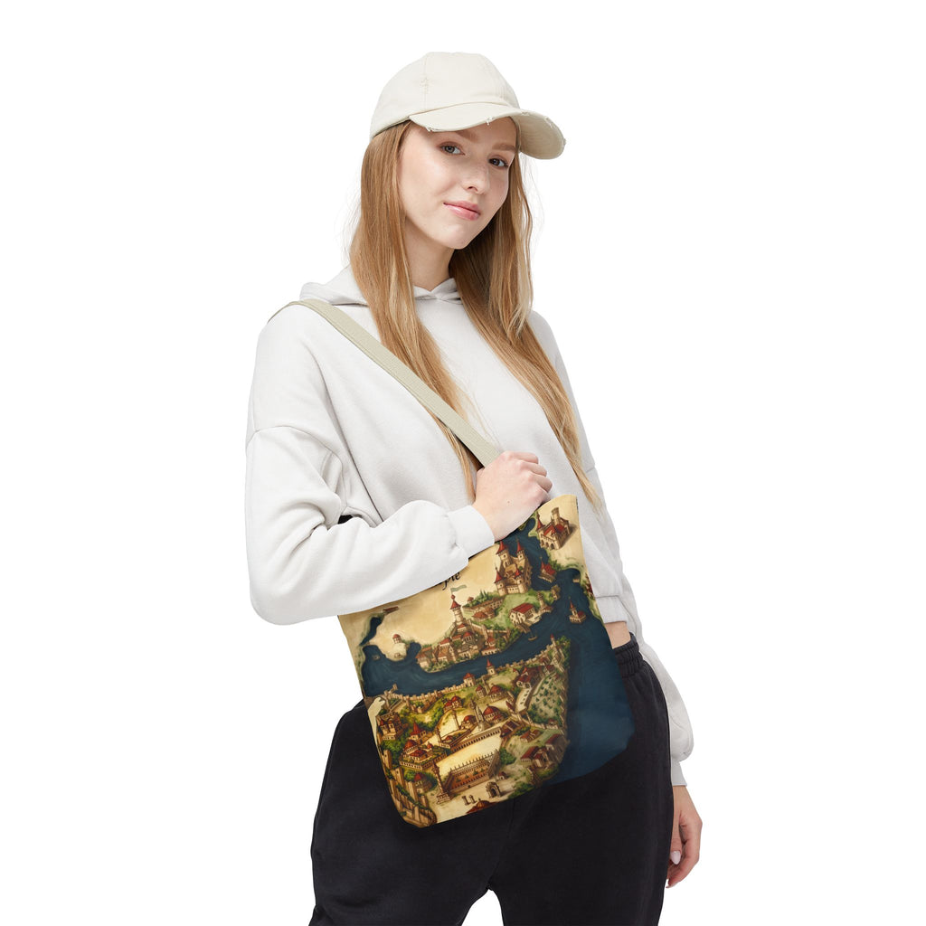 Constantinople Map Tote Bag — Vintage Cityscape All-Over Print