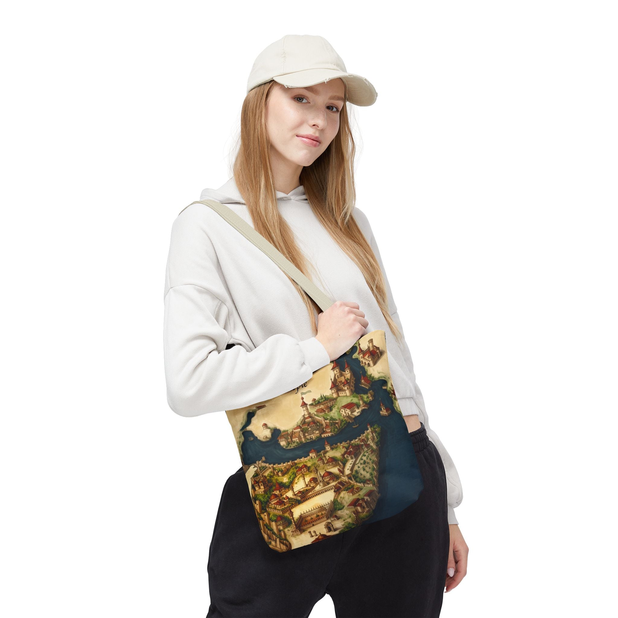 Constantinople Map Tote Bag — Vintage Cityscape All-Over Print