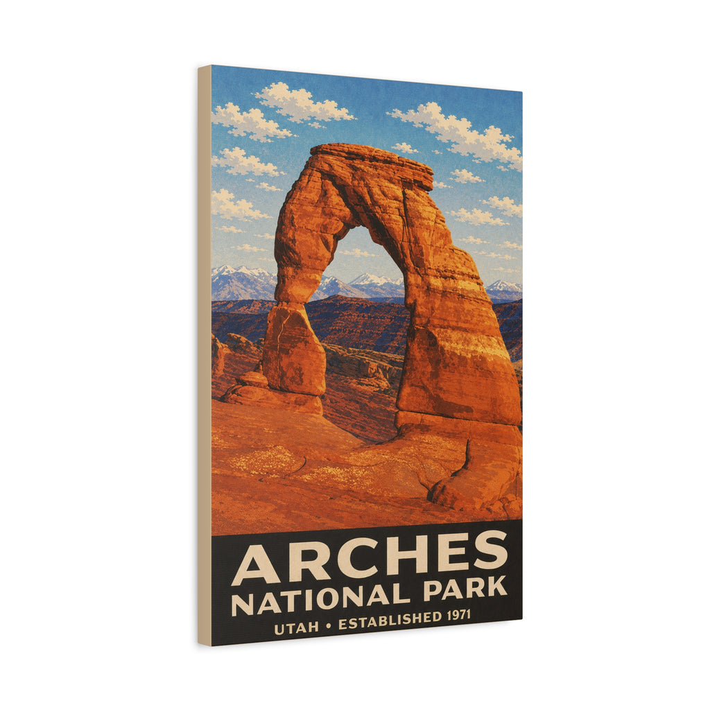 Arches National Park Vintage Poster Canvas Print — Matte Stretched Wall Art