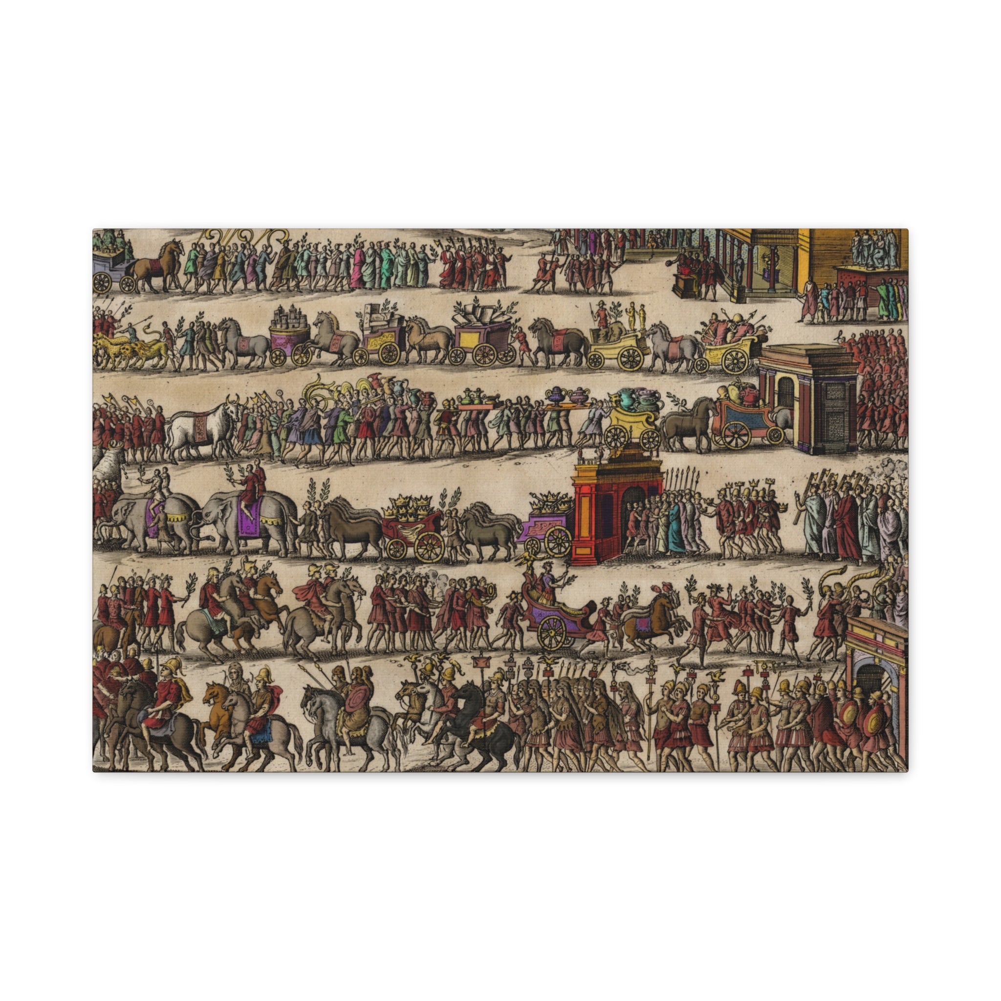 Roman Triumphal Procession Matte Stretched Canvas | Classical Antiquity Wall Art