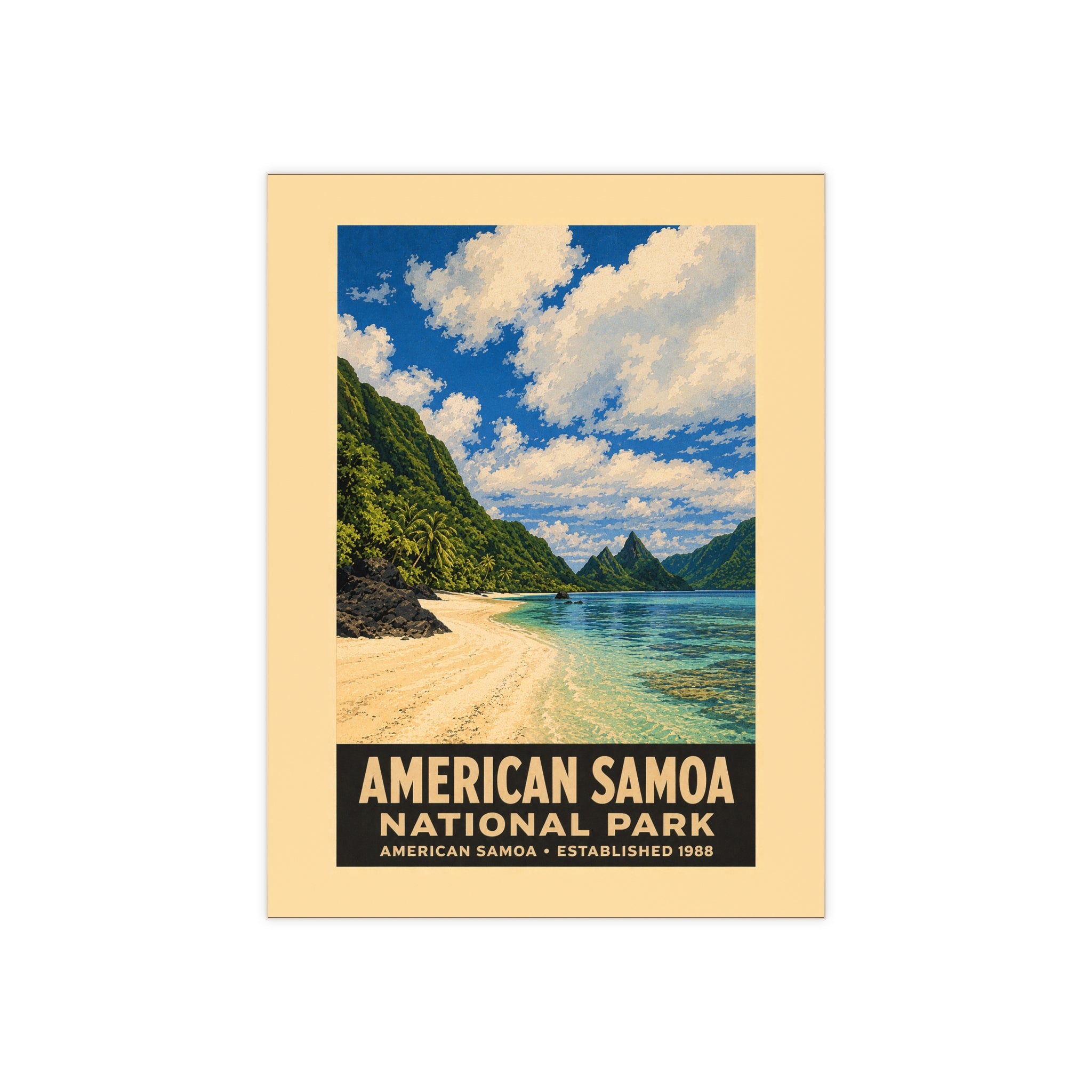 American Samoa National Park Photo Tile —  Vintage Travel Poster