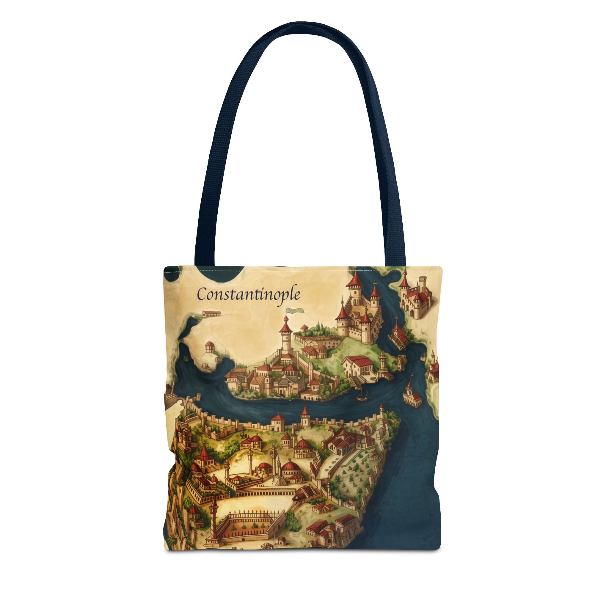 Constantinople Map Tote Bag — Vintage Cityscape All-Over Print