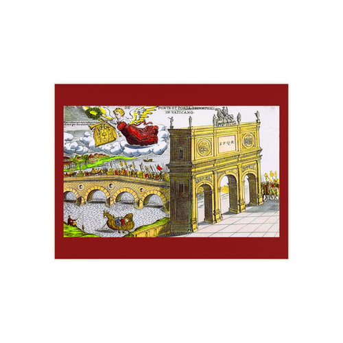 Antique Vatican Engraving Ceramic Photo Tile | Ponte et Porta Triumphali Rome