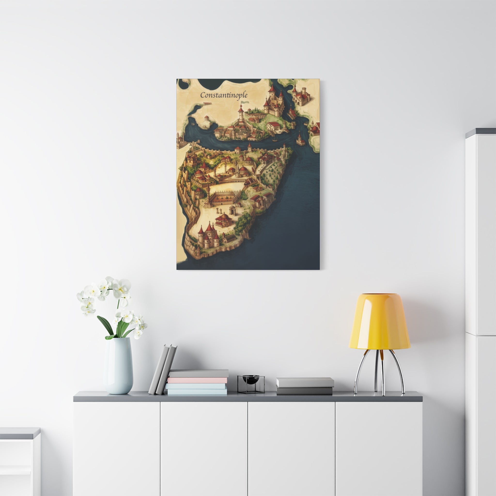 Constantinople Vintage Map Matte Canvas Print — Stretched 1.25"