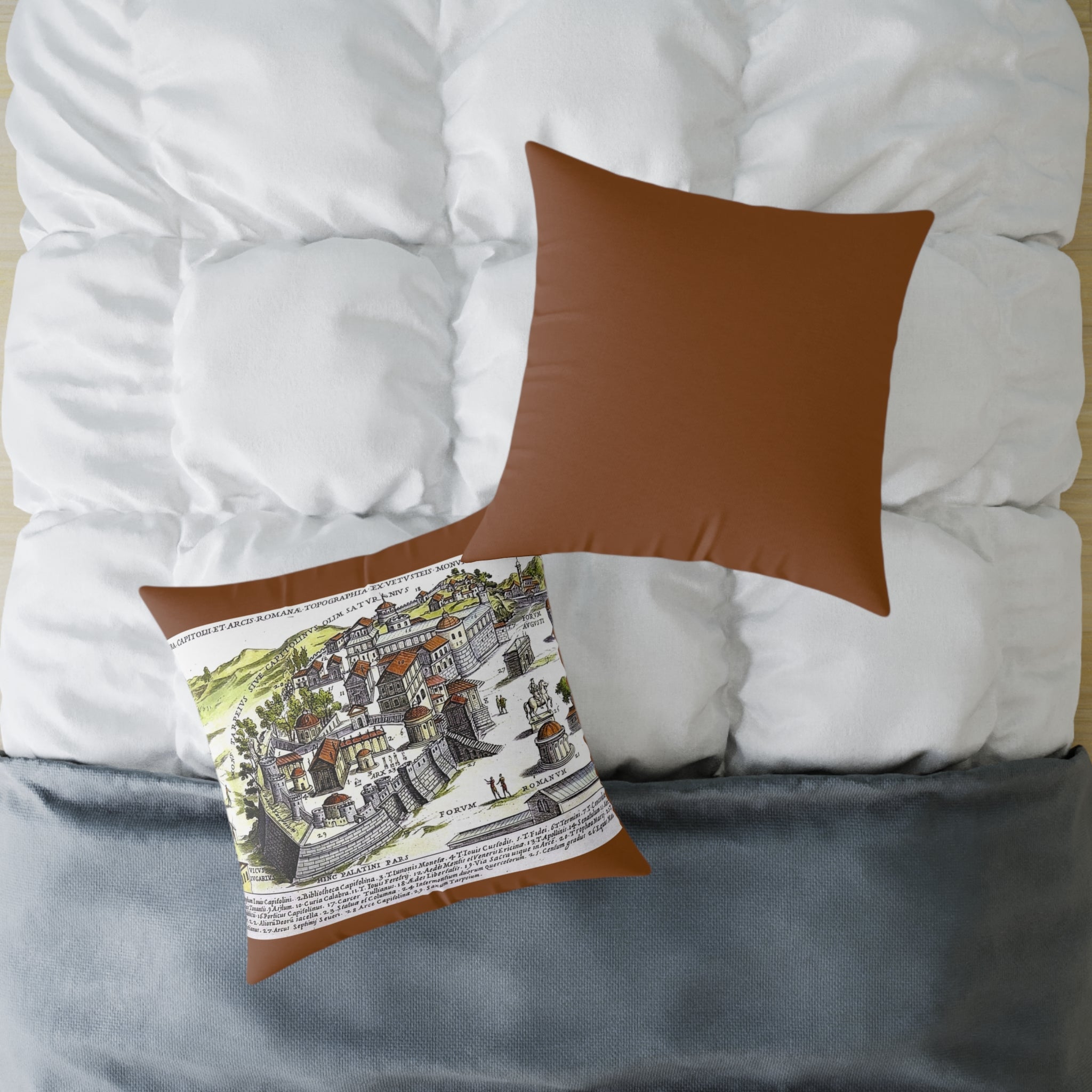 Capitoline Hill & Roman Forum, Ancient Rome Map Pillow | Ancient Rome Throw Pillow
