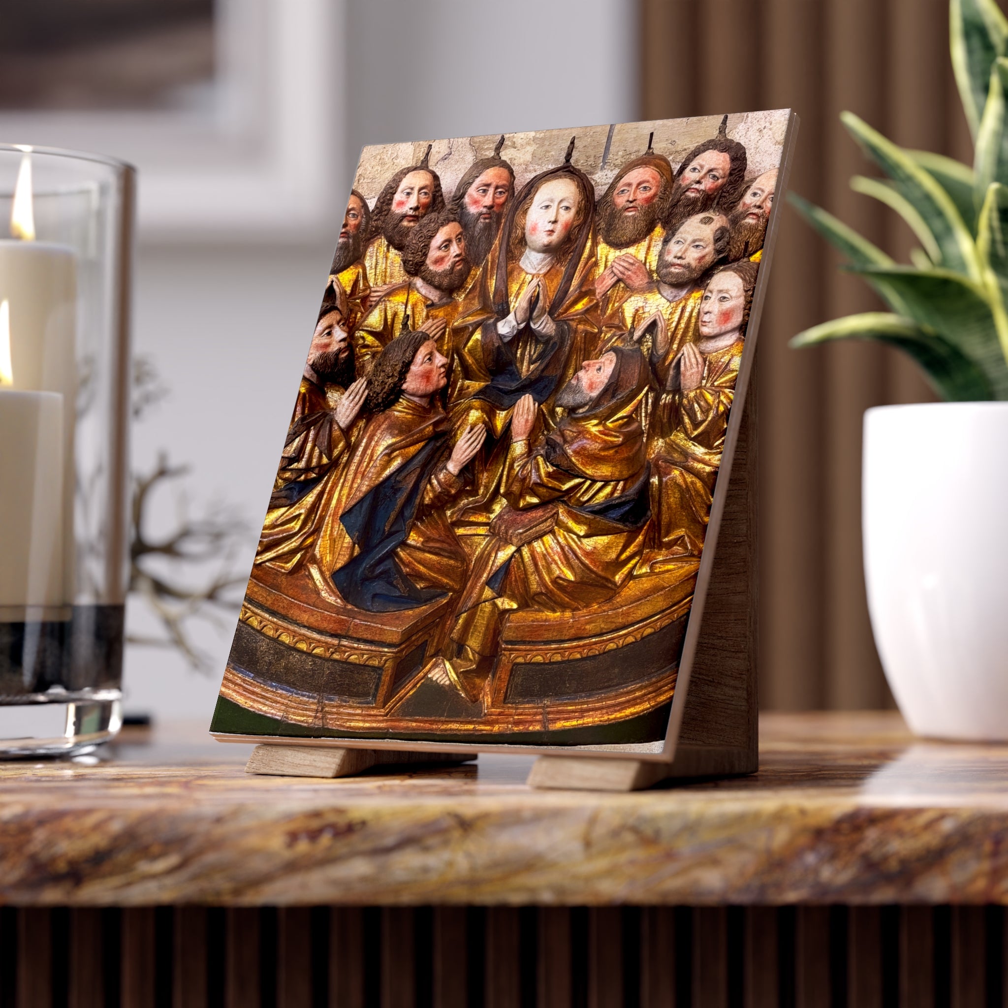 Descent of the Holy Spirit upon the Virgin and the Apostles Ceramic Photo Tile