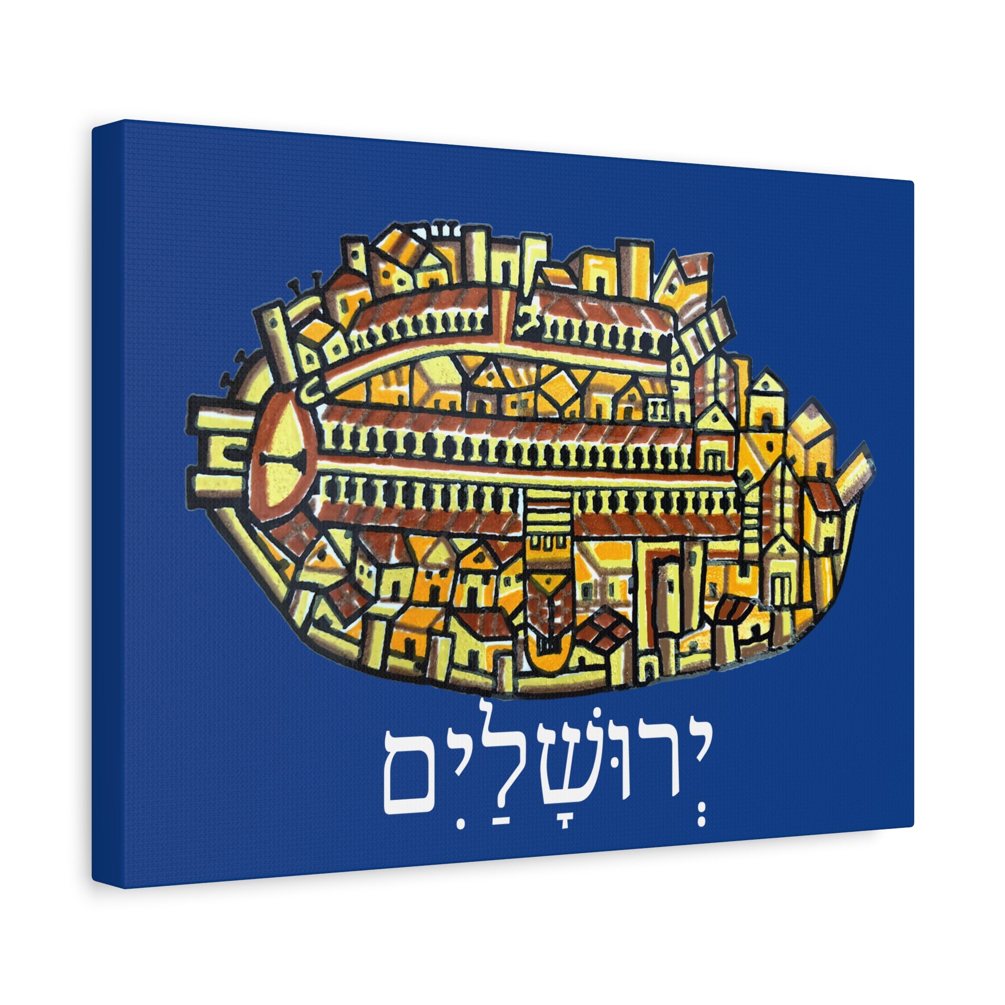 Jerusalem Madaba Map Stretched Canvas Art