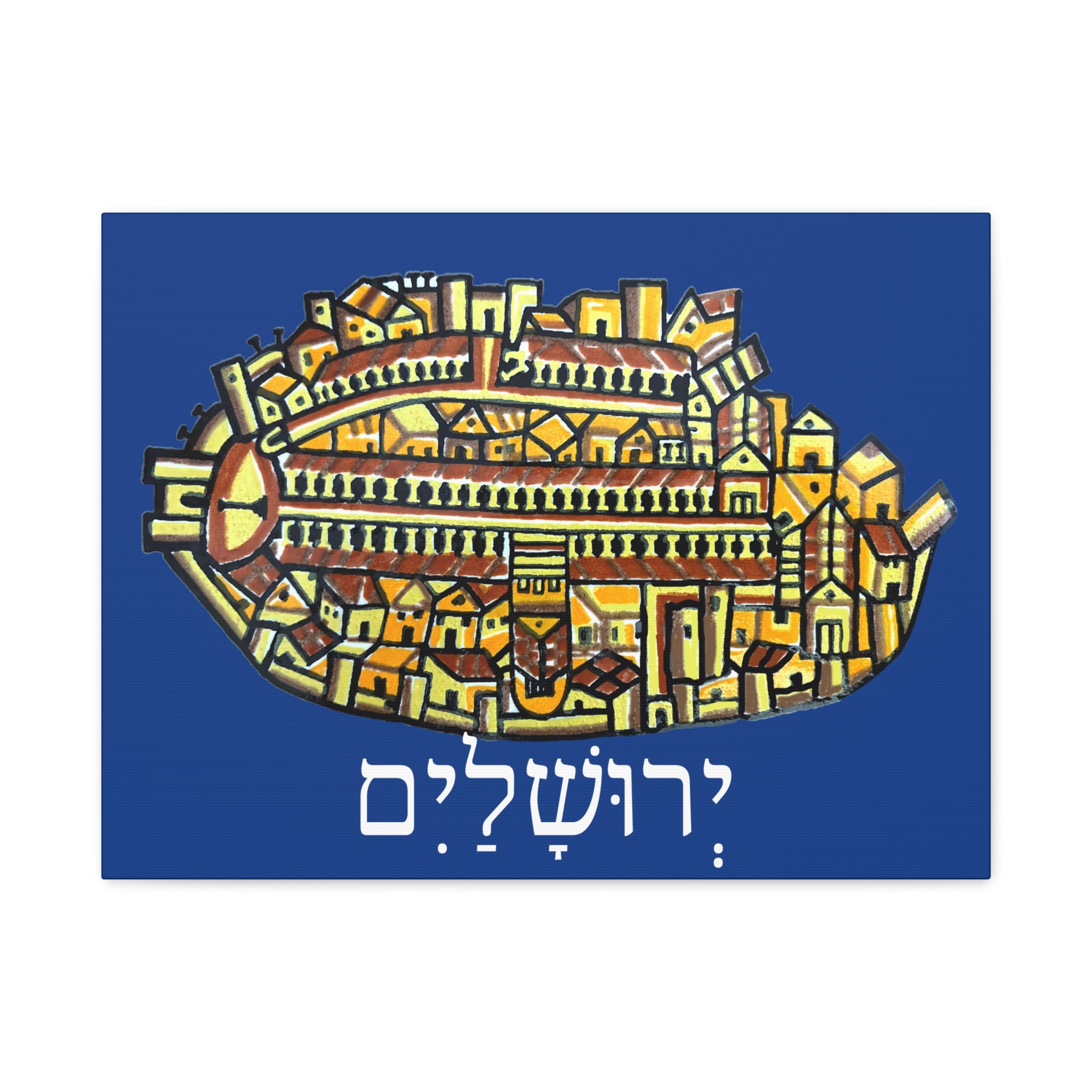 Jerusalem Madaba Map Stretched Canvas Art